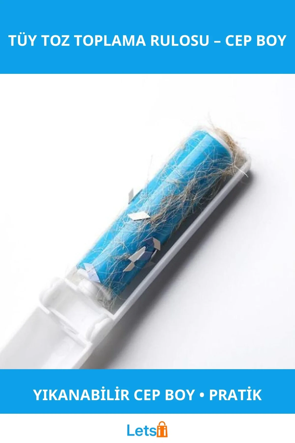 Pratik Yapışkanlı Tüy Ve Toz Toplama Rulosu Cep Boy