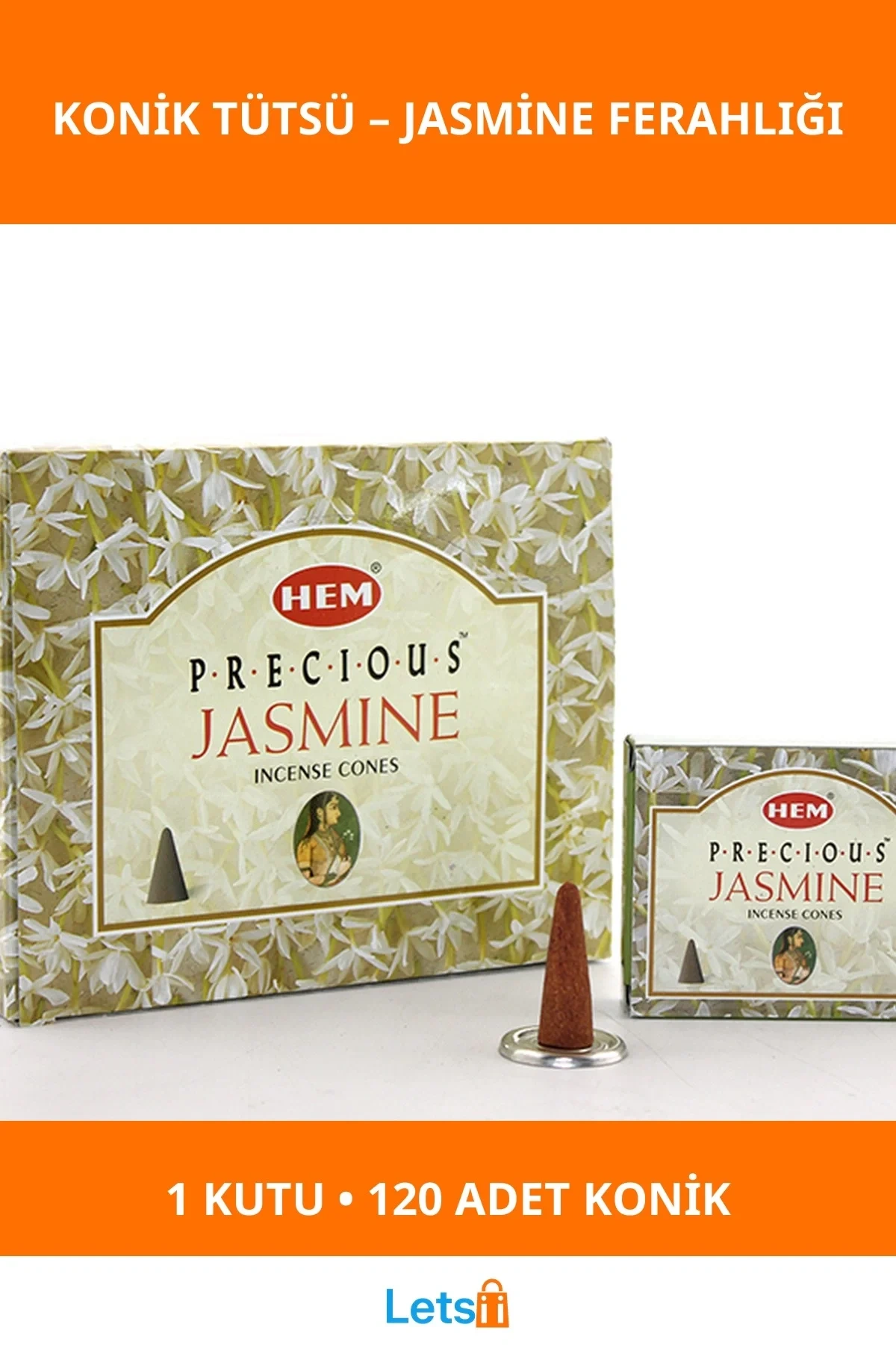 Precious Jasmine Aromalı Konik Tütsü 12 Paket 120 ADET