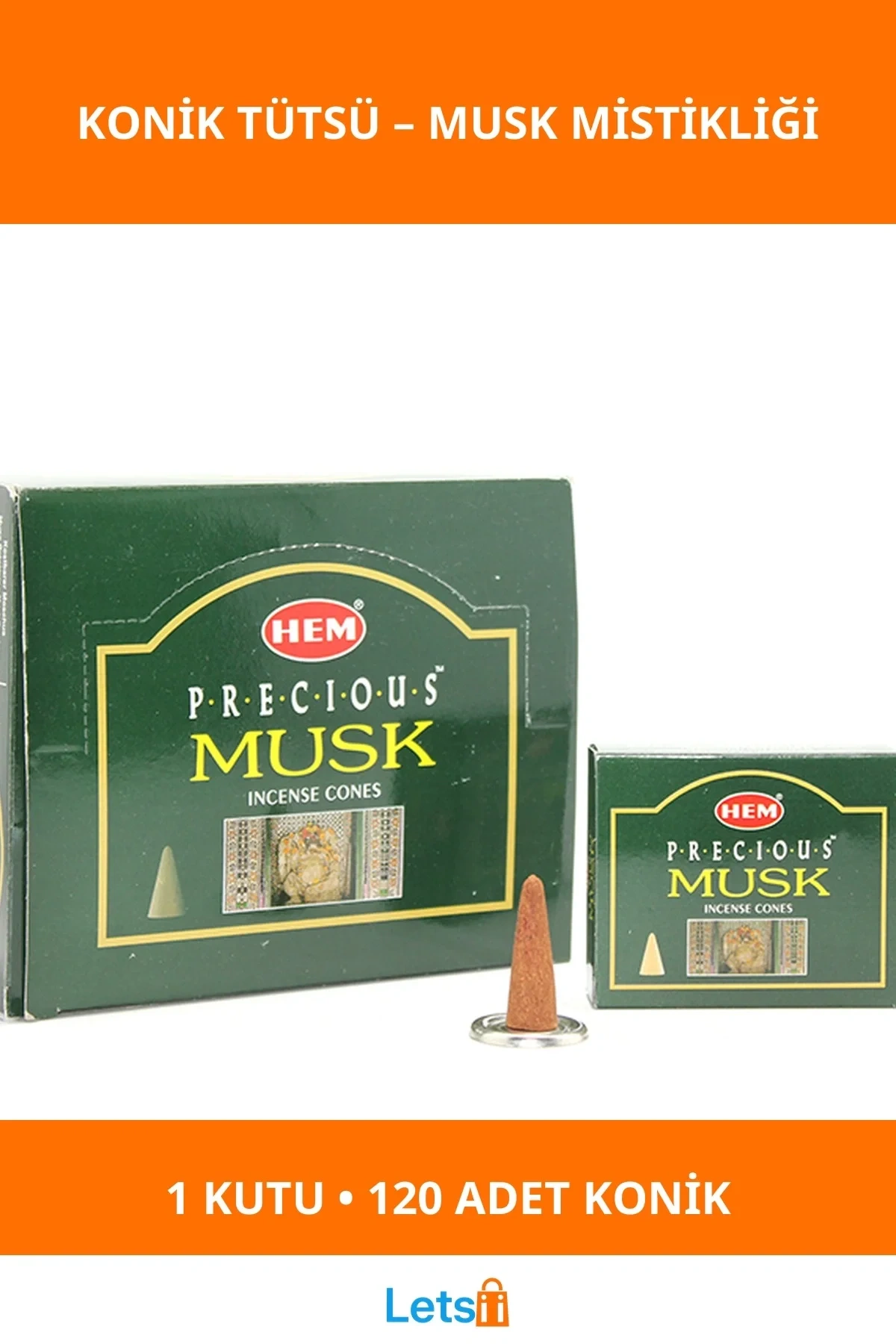 Precious Musk Aromalı Konik Tütsü 12 Paket 120 Adet