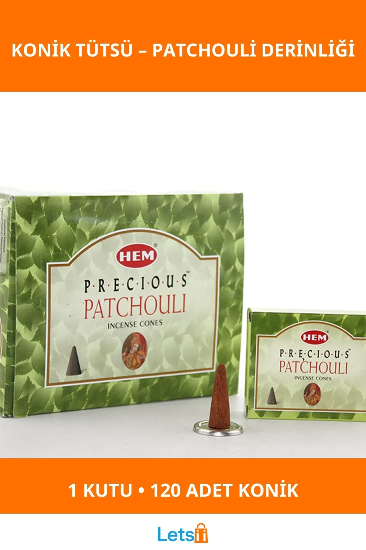 Precious Patchouli Aromalı Konik Tütsü 1 Kutu 12 Paket 120 Adet