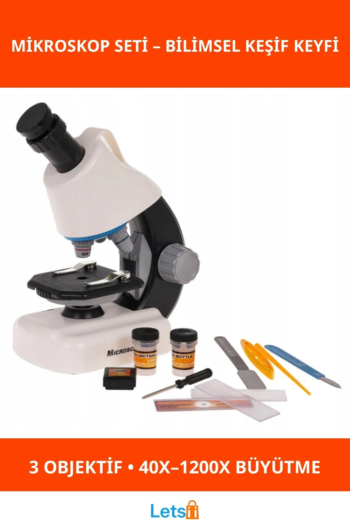 Profesyonel STEM Mikroskop 10X 1200X Büyütme LED Aydınlatmalı