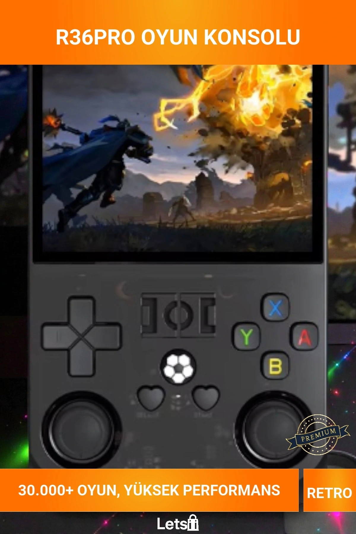 R36Pro Açık Kaynak Sistemli Retro Oyun Konsolu 3.5 inç HD Ekran 30.000+ Oyun Yüklü Taşınabilir El Konsolu