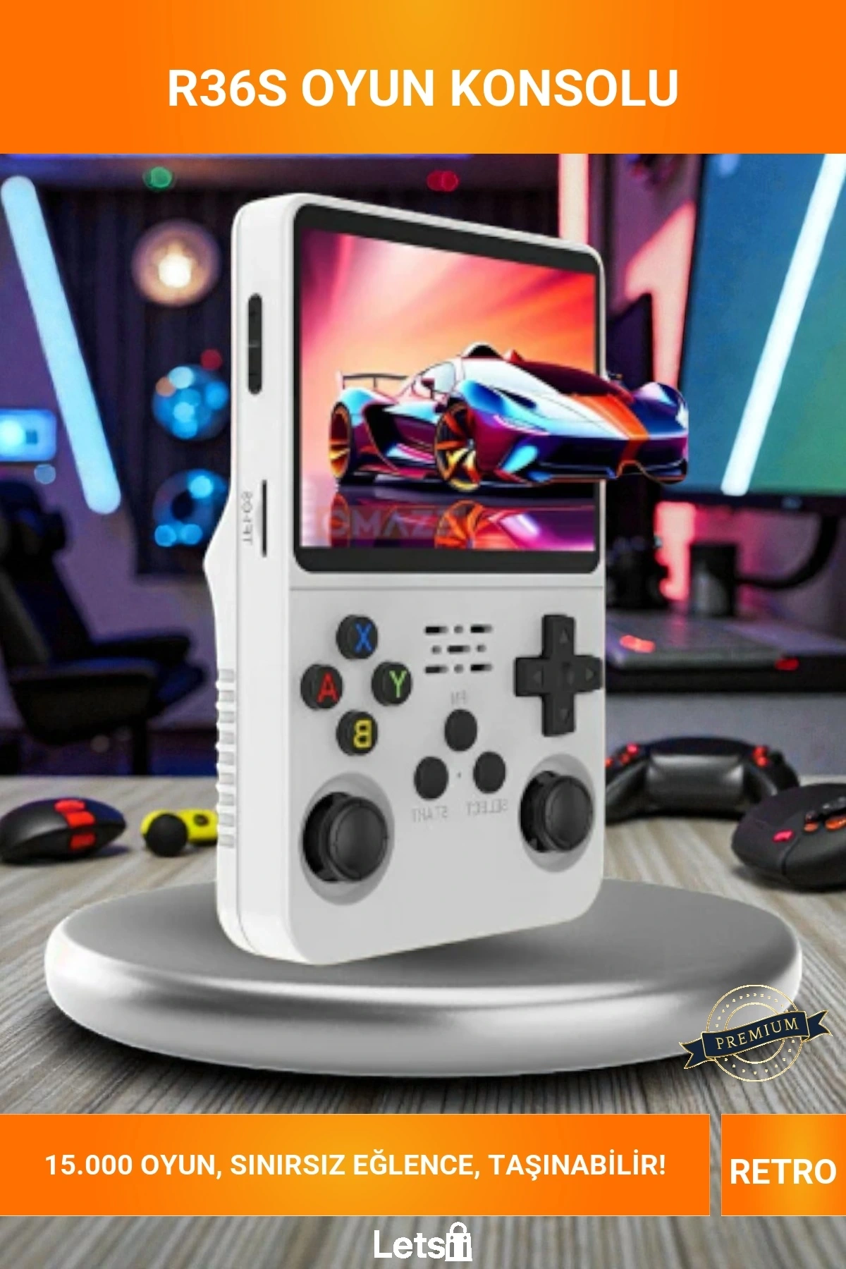 R36S Oyun El Konsolu Retro Nostaljik 15000+ Yüklü Oyun HD Ekran Taşınabilir