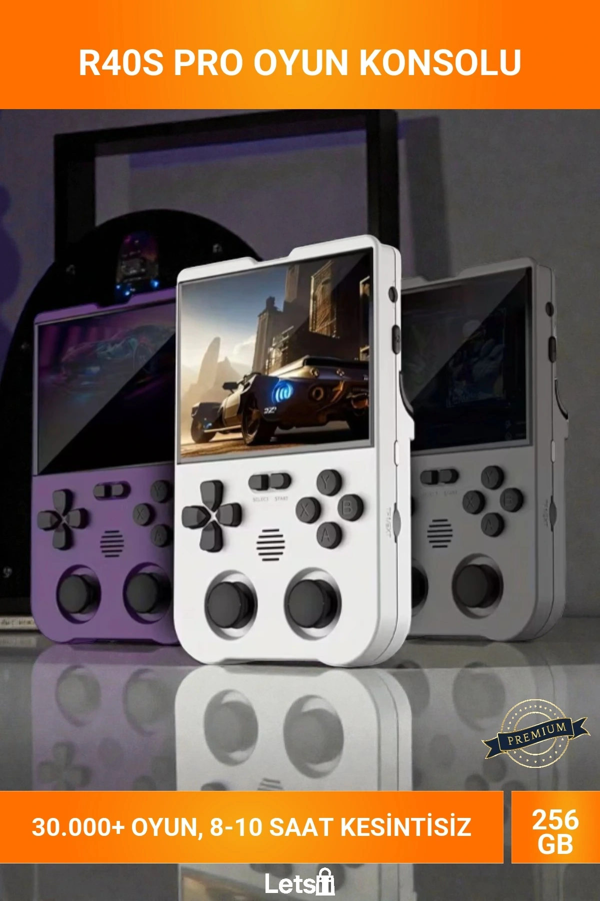 R40S Pro Retro Oyun El Konsolu 256GB 30.000+ Oyunlu 3.5 İnç IPS Ekran Taşınabilir Konsol