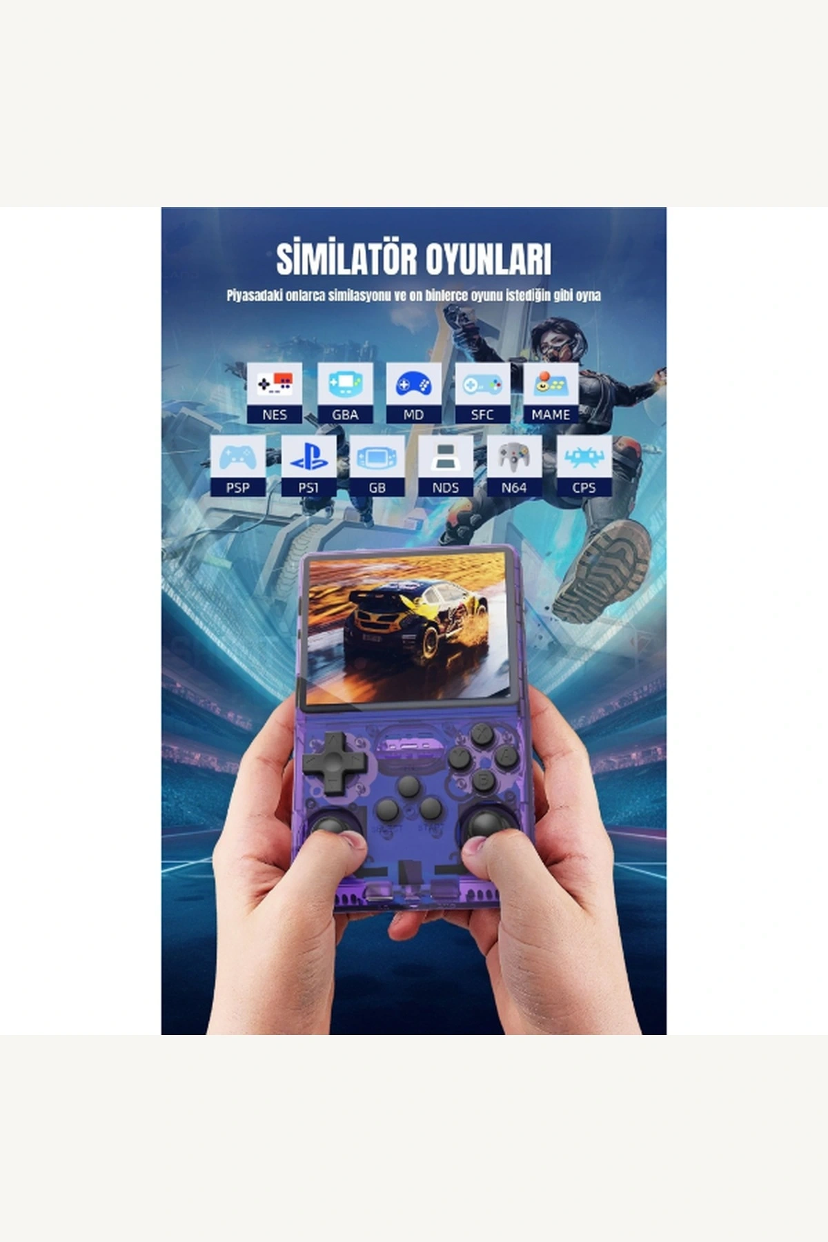 R40S Pro Retro Oyun El Konsolu 256GB 30.000+ Oyunlu 3.5 İnç IPS Ekran Taşınabilir Konsol