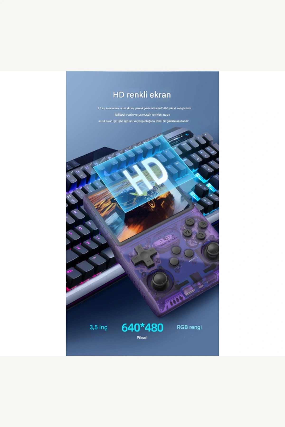 R40S Pro Retro Oyun El Konsolu 256GB 30.000+ Oyunlu 3.5 İnç IPS Ekran Taşınabilir Konsol