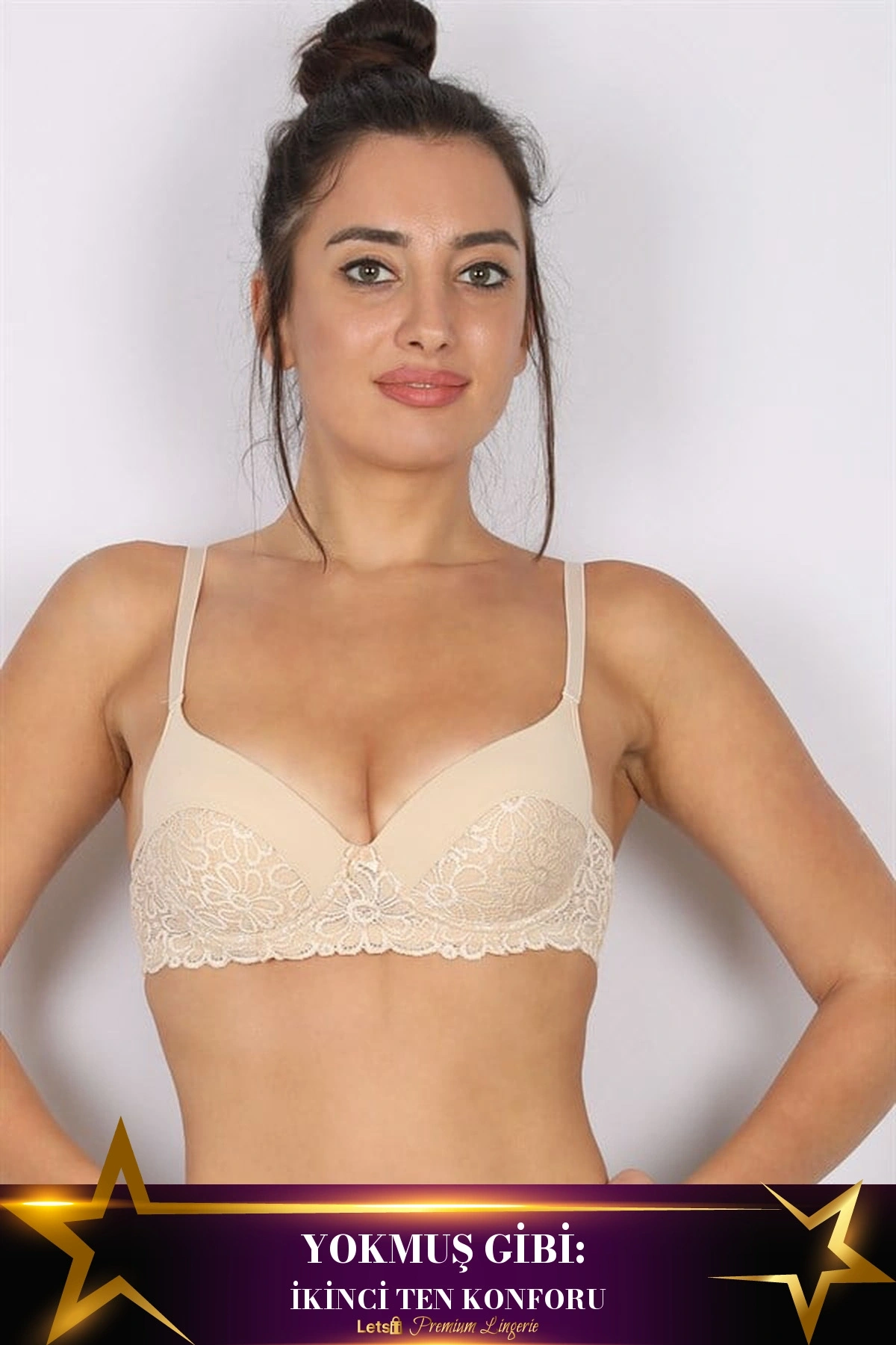 Rahat Kesim Desteksiz Sütyen Ten Renk