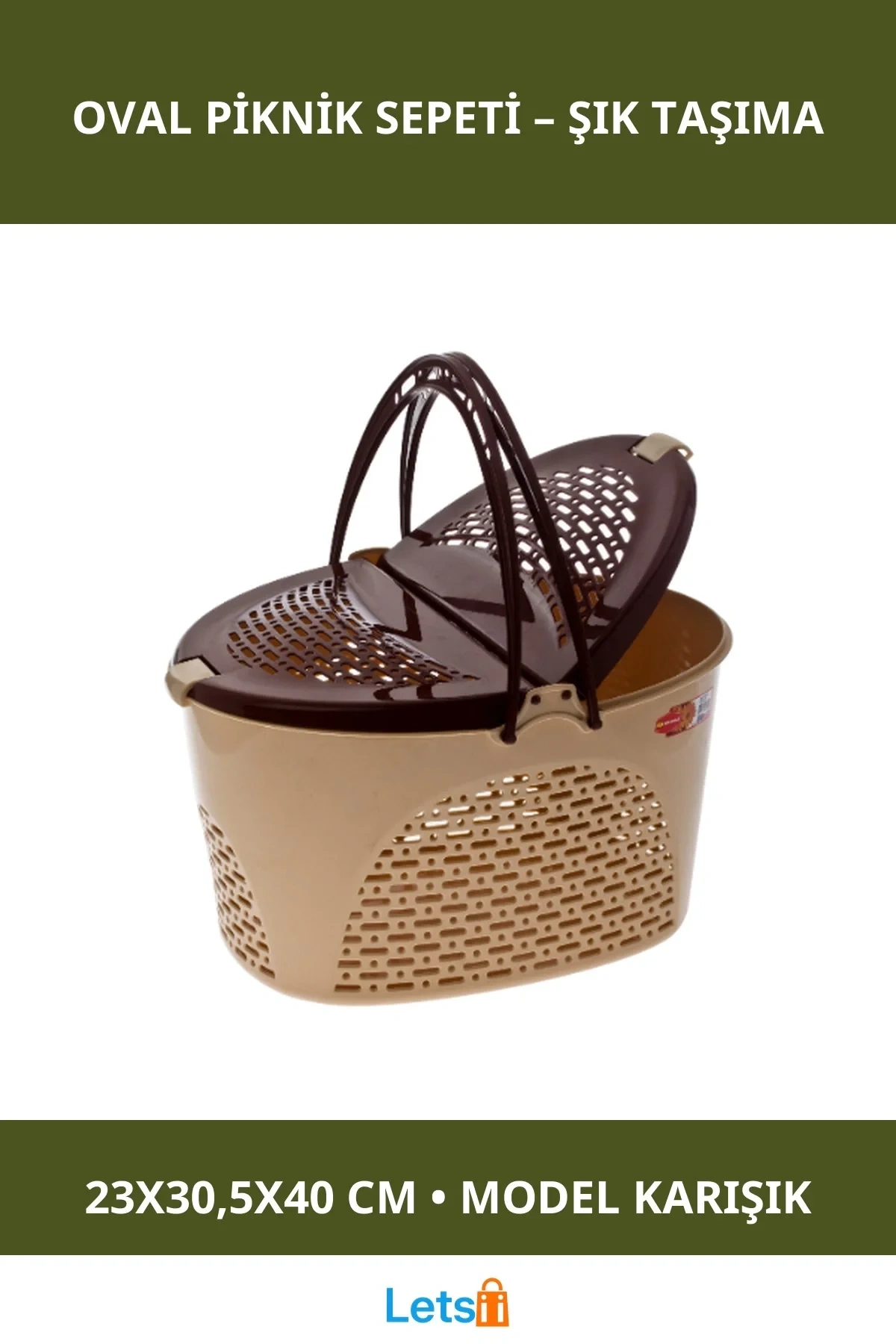 Rahat Kullanımlı Küçük Oval Piknik Sepeti