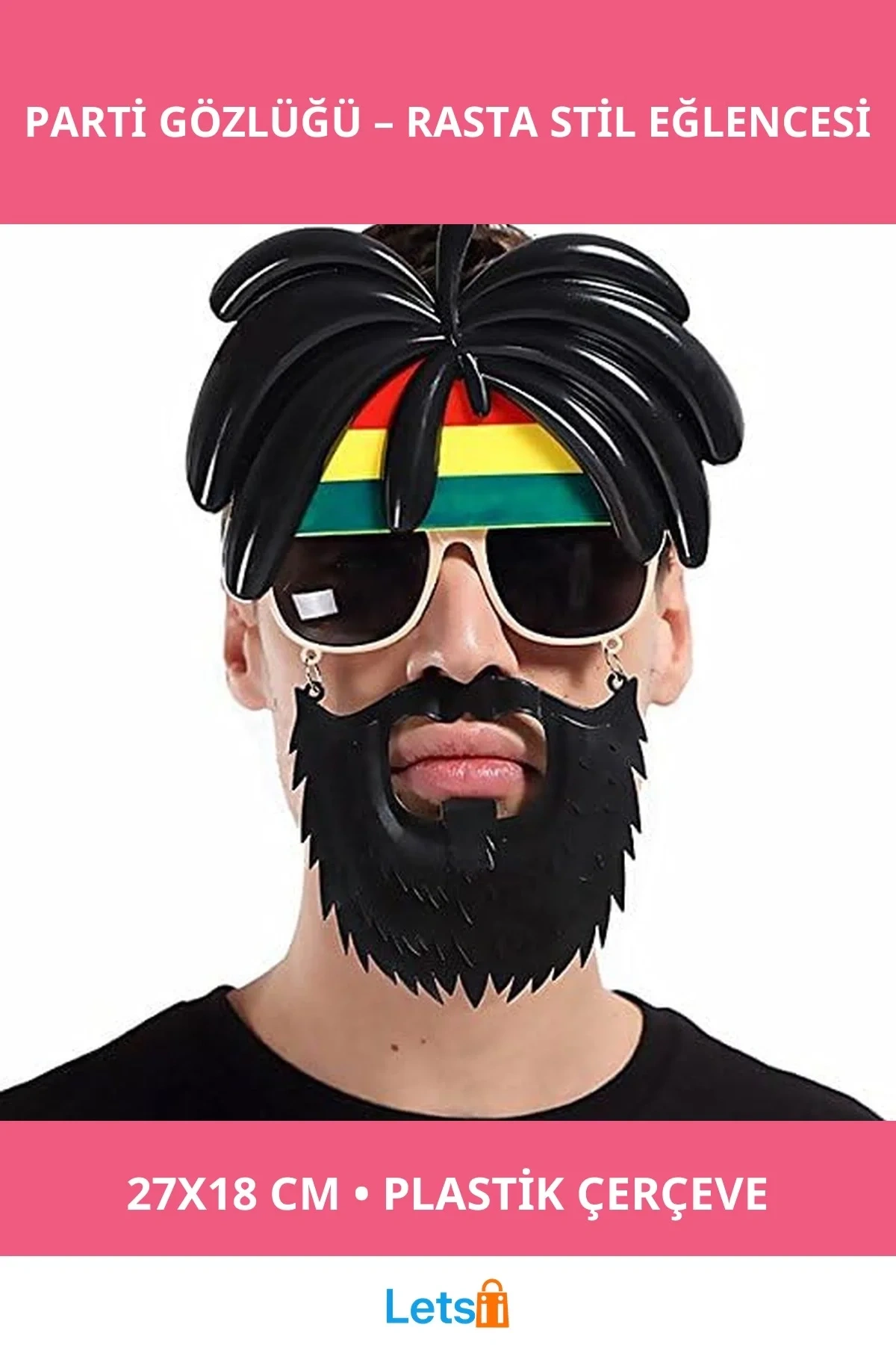 Rasta Peruklu Bob Marley Parti Gözlüğü Eğlenceli Aksesuar