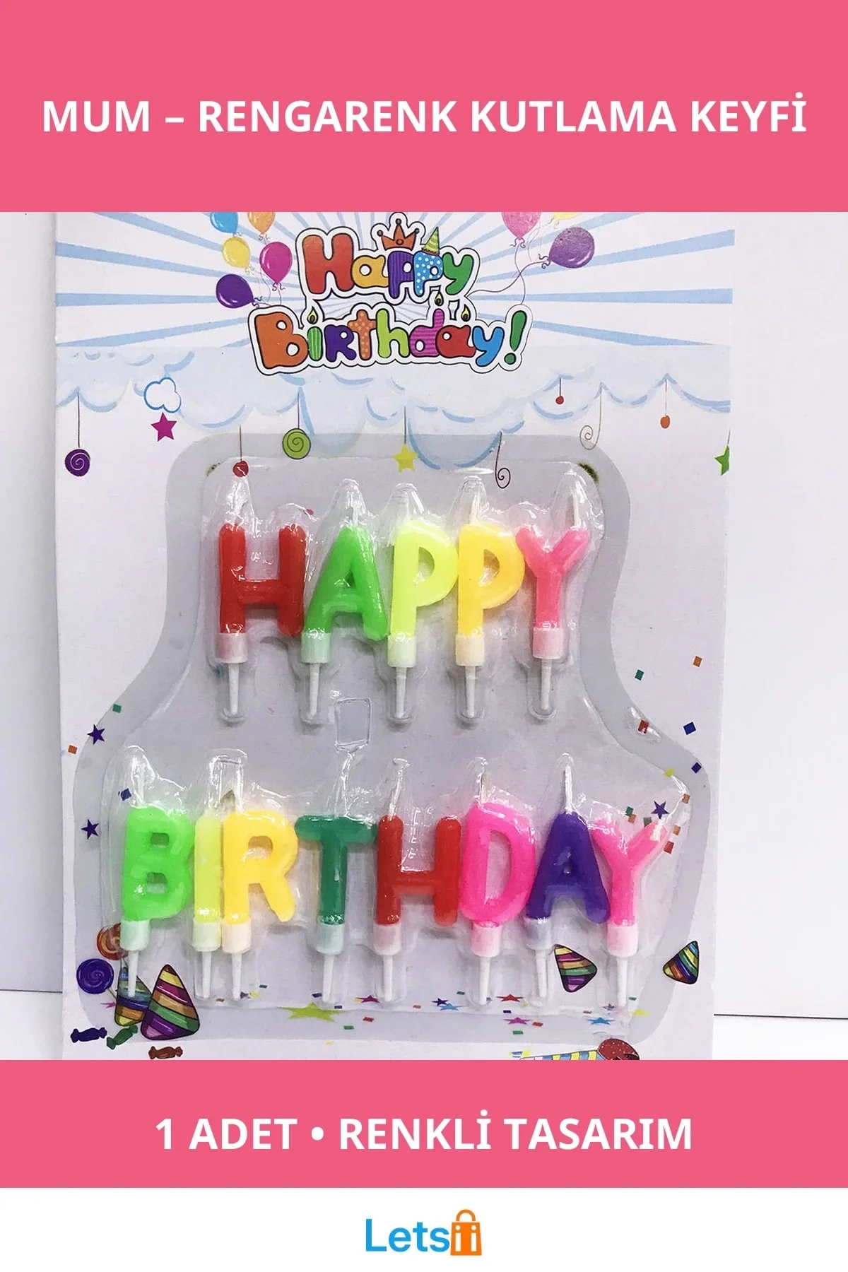 Rengarenk Doğum Günü Mumları Anneler İçin Özel
