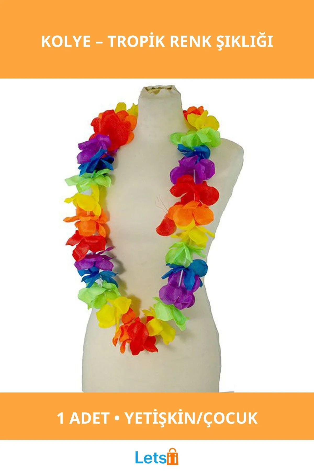 Rengarenk Hawaii Kolye 1 Adet Yetişkin ve Çocuk İçin