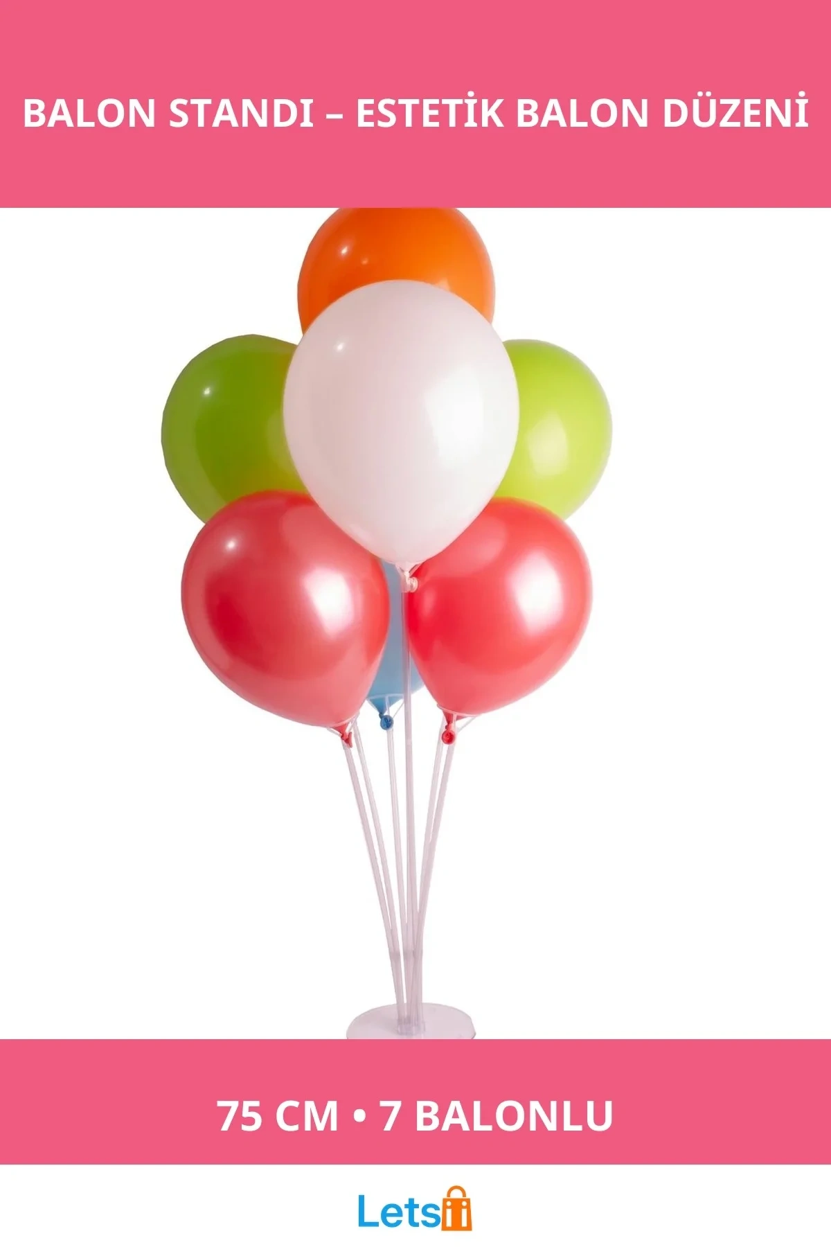 Renkli 75 cm Balon Standı Pratik Parti Aksesuarı
