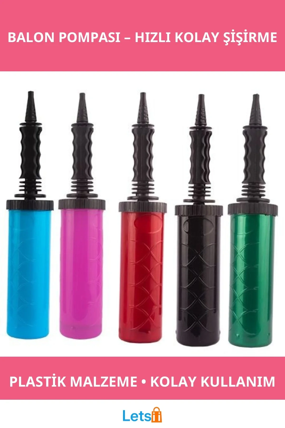 Renkli Dayanıklı Plastik Balon Pompası