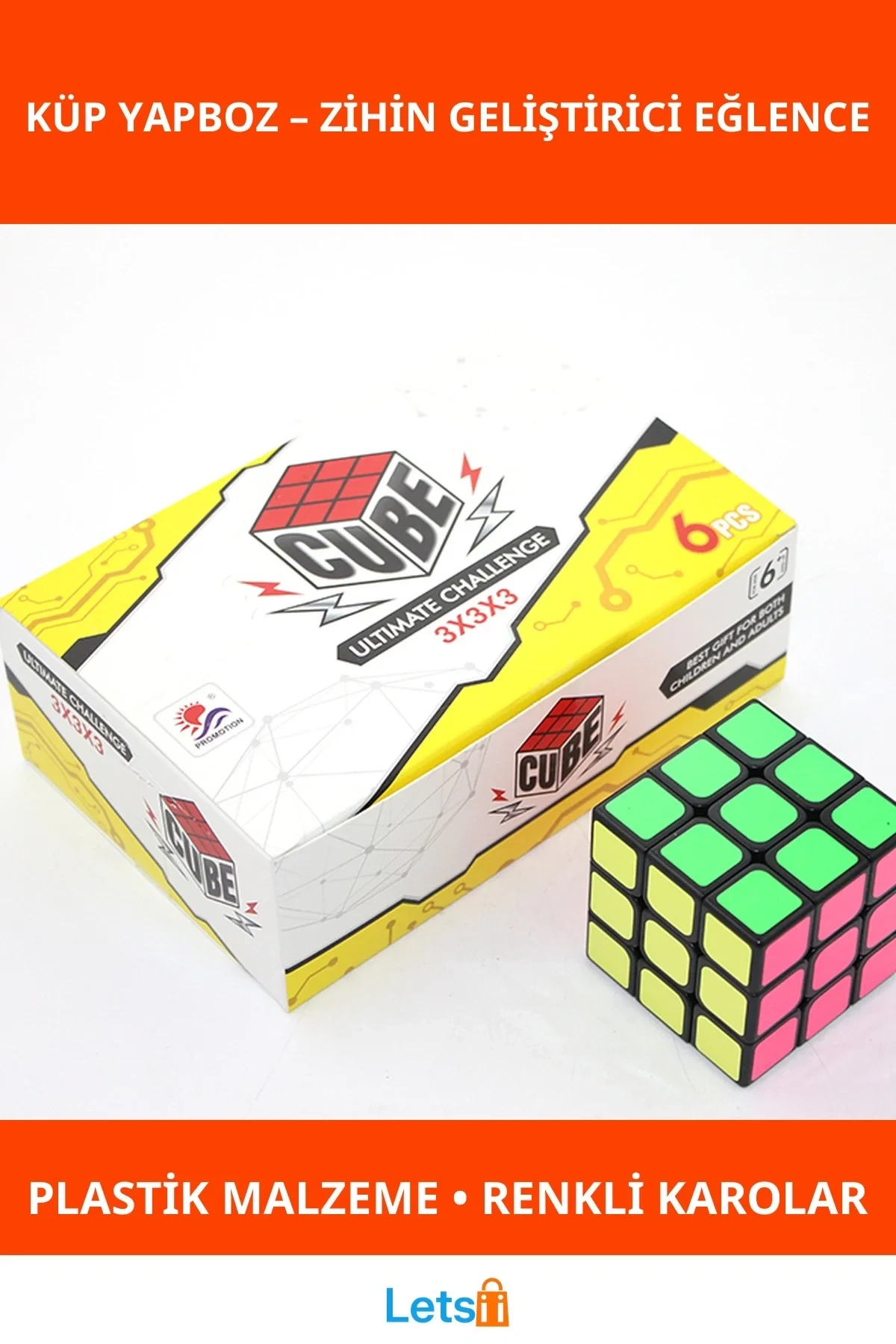 Renkli Eğlenceli Zihin Geliştirici Küp Yapboz No:3
