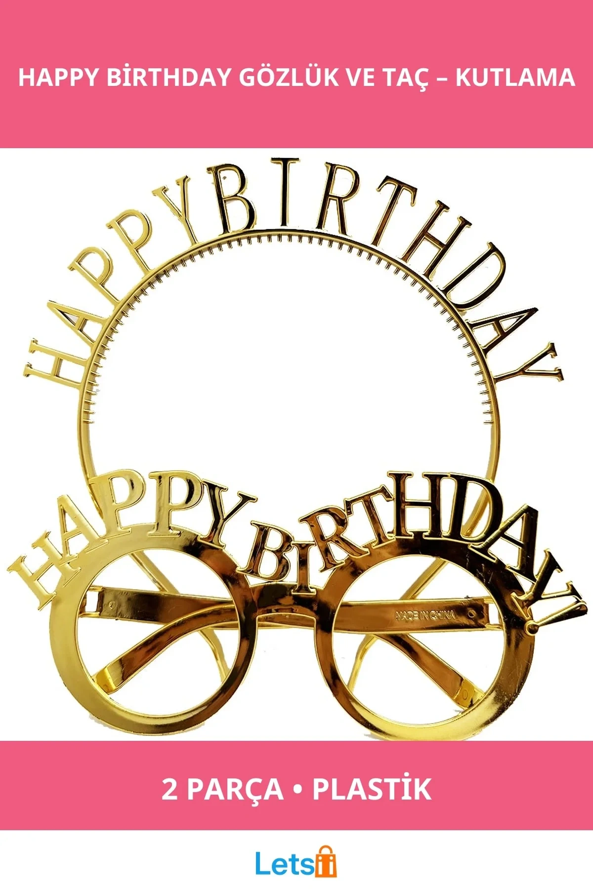 Renkli Happy Birthday Gözlük Ve Taç Seti