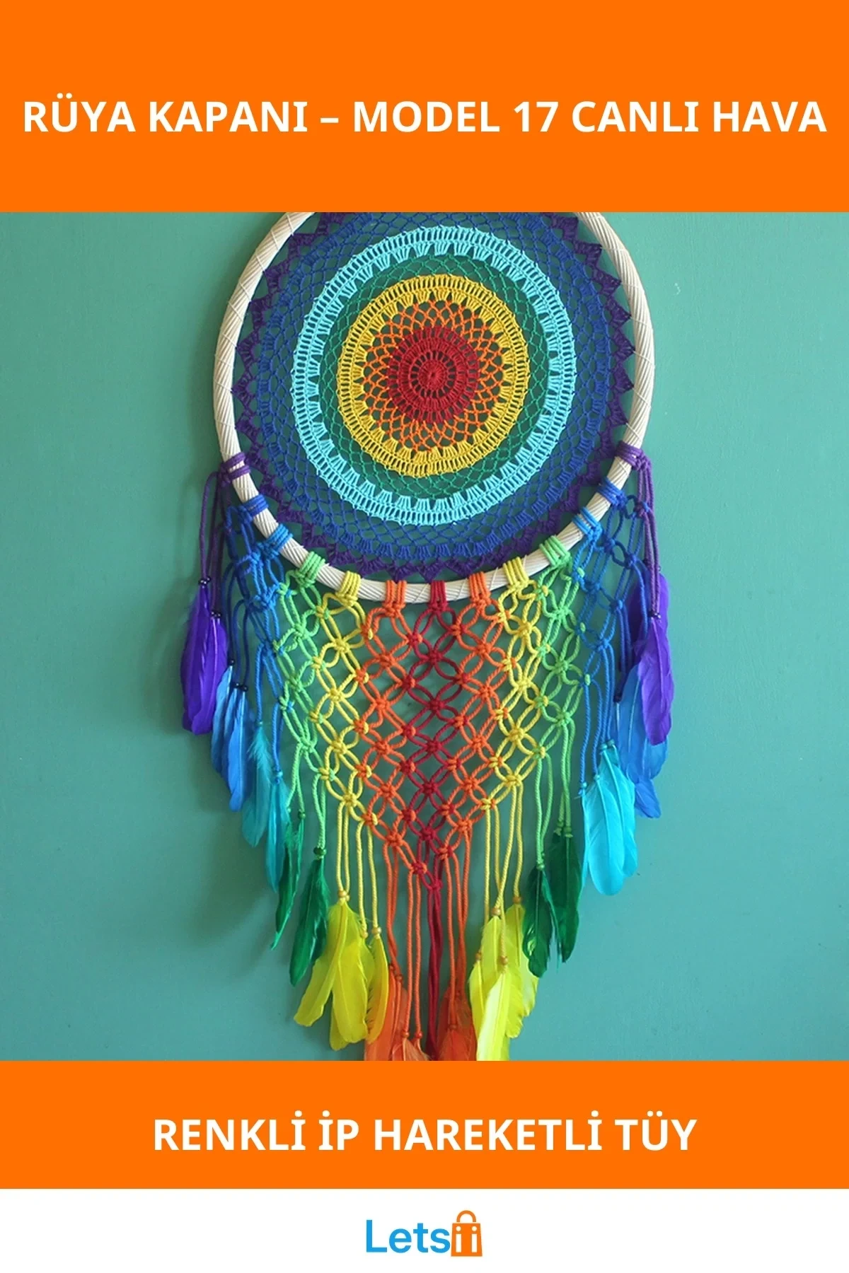 Renkli İpli Tüylerle Tasarlanmış Rüya Kapanı