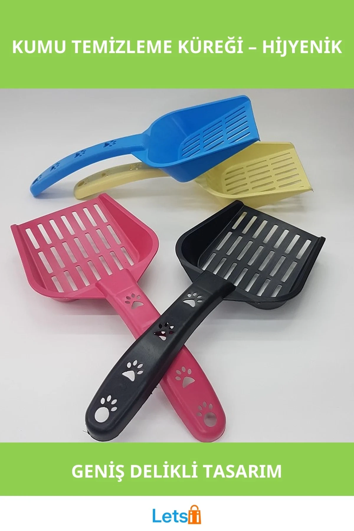 Renkli Kedi Kumu Temizleme Küreği 24 cm