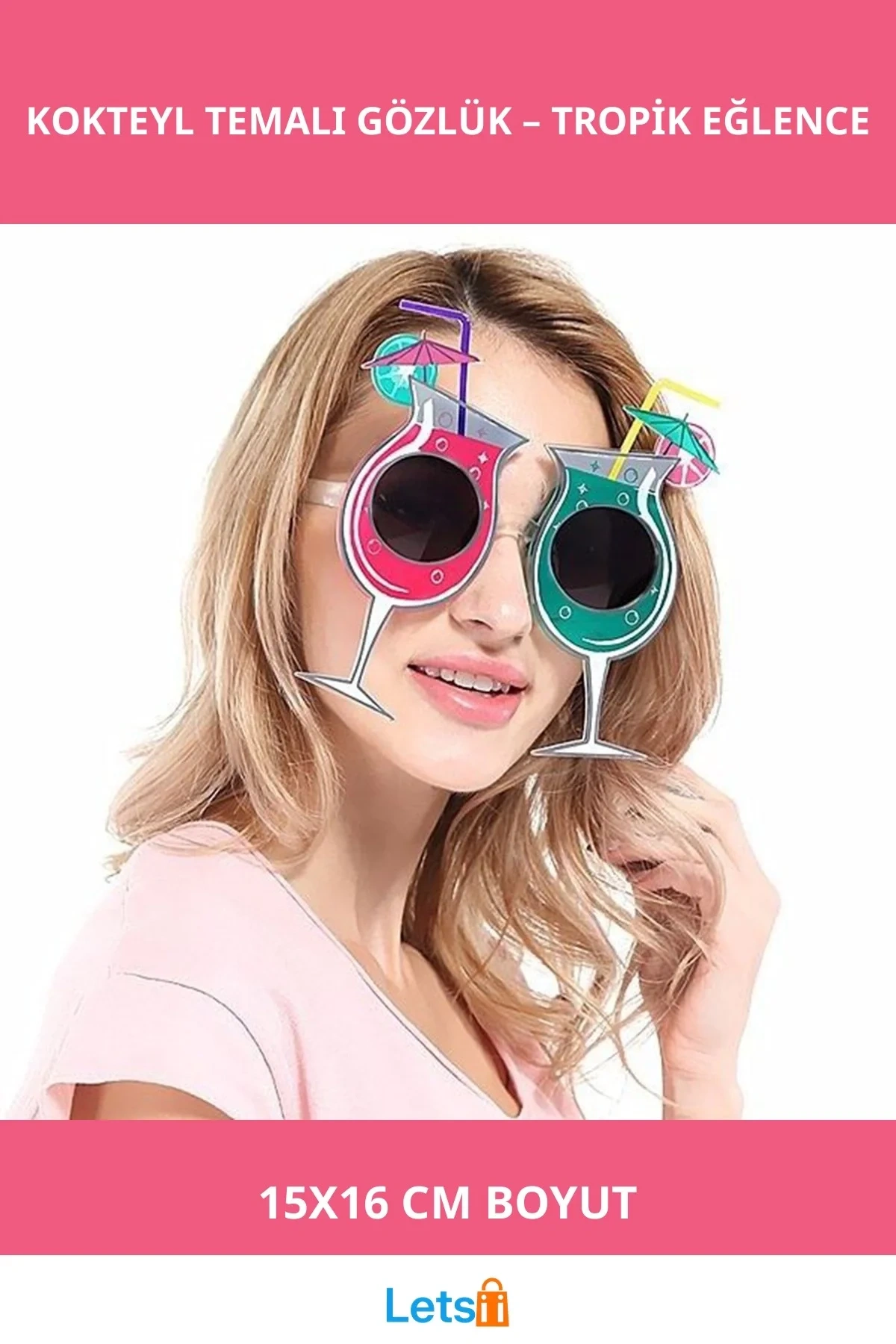 Renkli Kokteyl Temalı Hawaii Yaz Partisi Gözlüğü