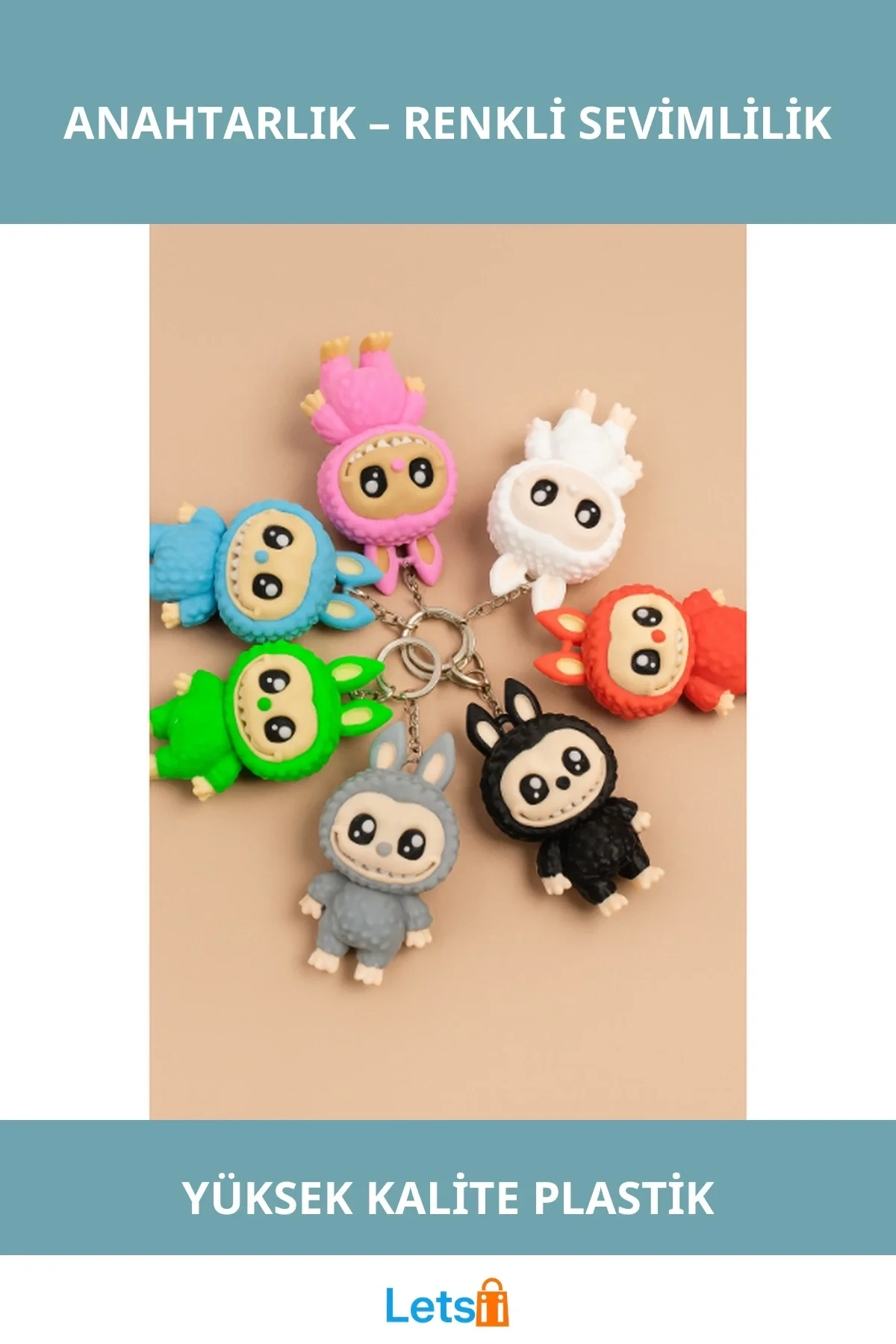 Renkli Labubu Figürlü Anahtarlık Eğlenceli Tasarım