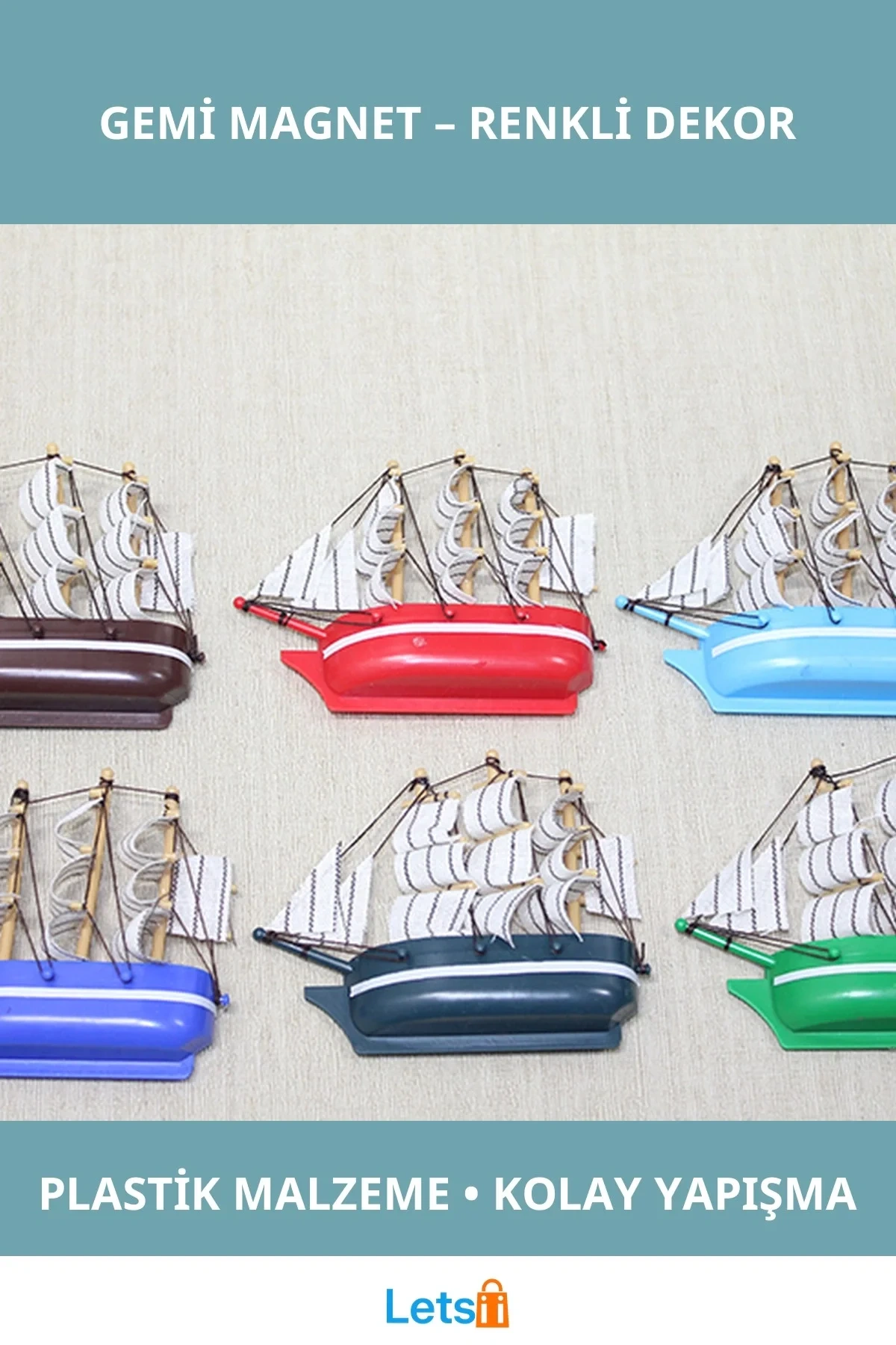 Renkli Plastik Gemi Magnet Dekoratif ve Fonksiyonel