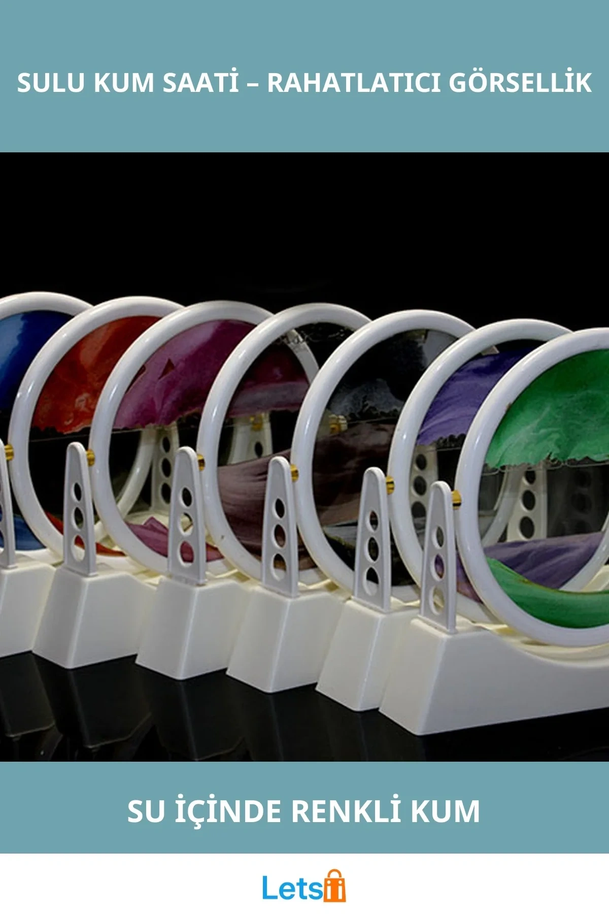 Renkli Sulu Kum Saati Eğlenceli Dekoratif Zaman Ölçer