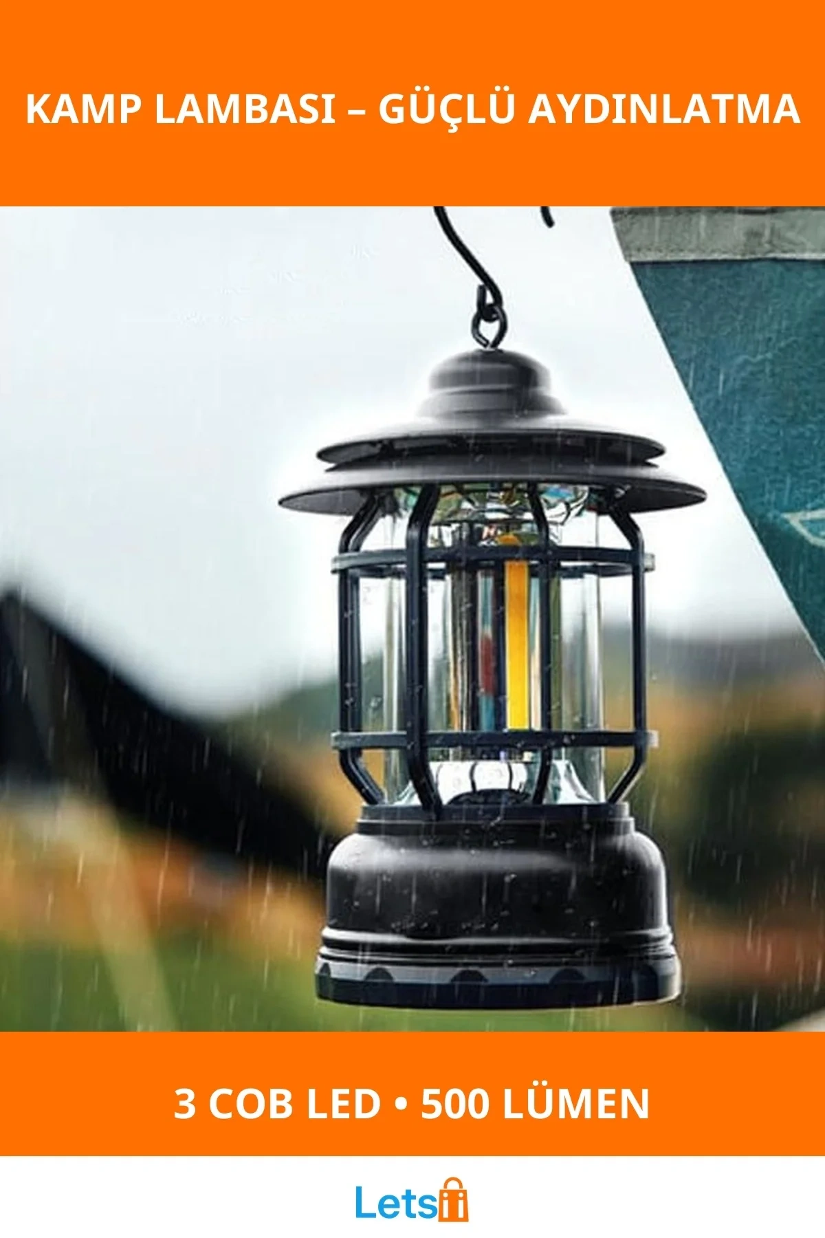 Retro Tasarımlı 500 Lümen LED Kamp Lambası