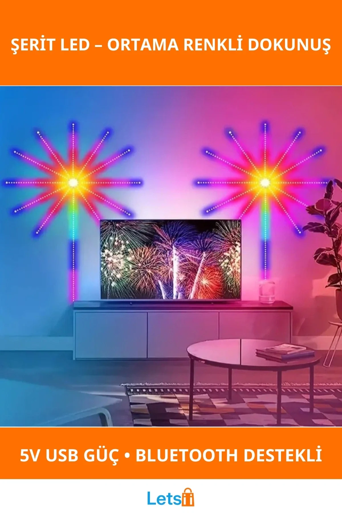 RGB Şerit LED İç Mekan Palmiye Dekoratif Aydınlatma