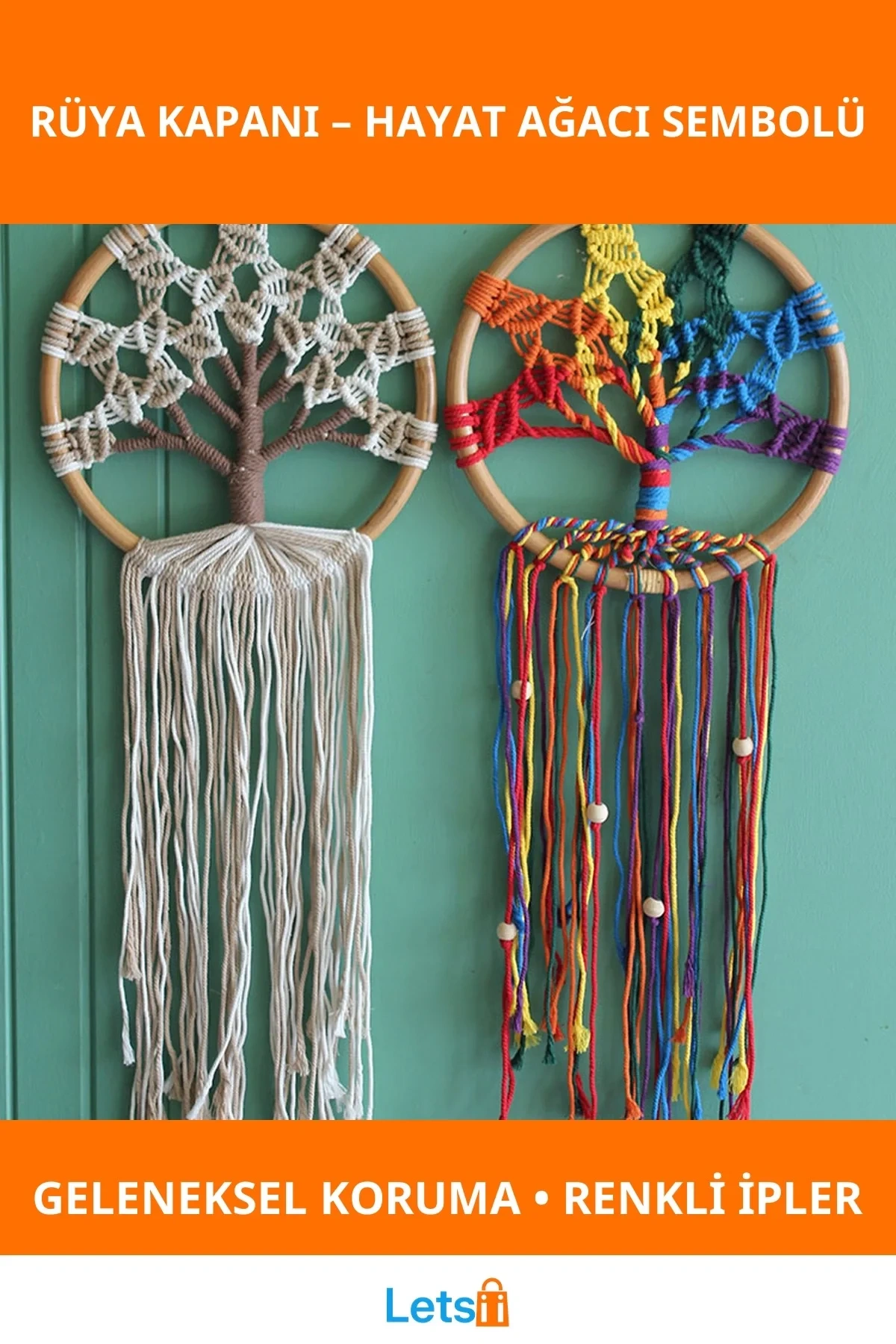 Rüya Kapanı Dream Catcher Hayat Ağacı Renkli Dekoratif Aksesuar