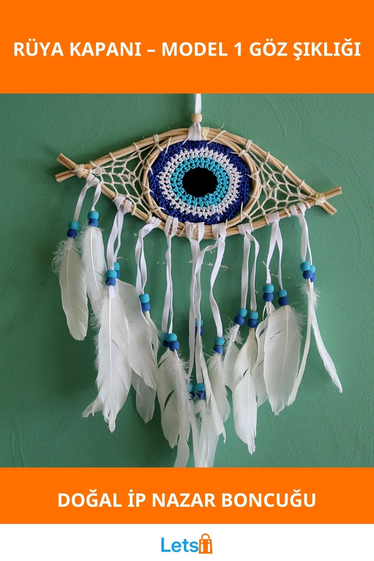 Rüya Kapanı Göz Tasarımı Doğal Malzemelerle Şık Decoratif Aksesuar