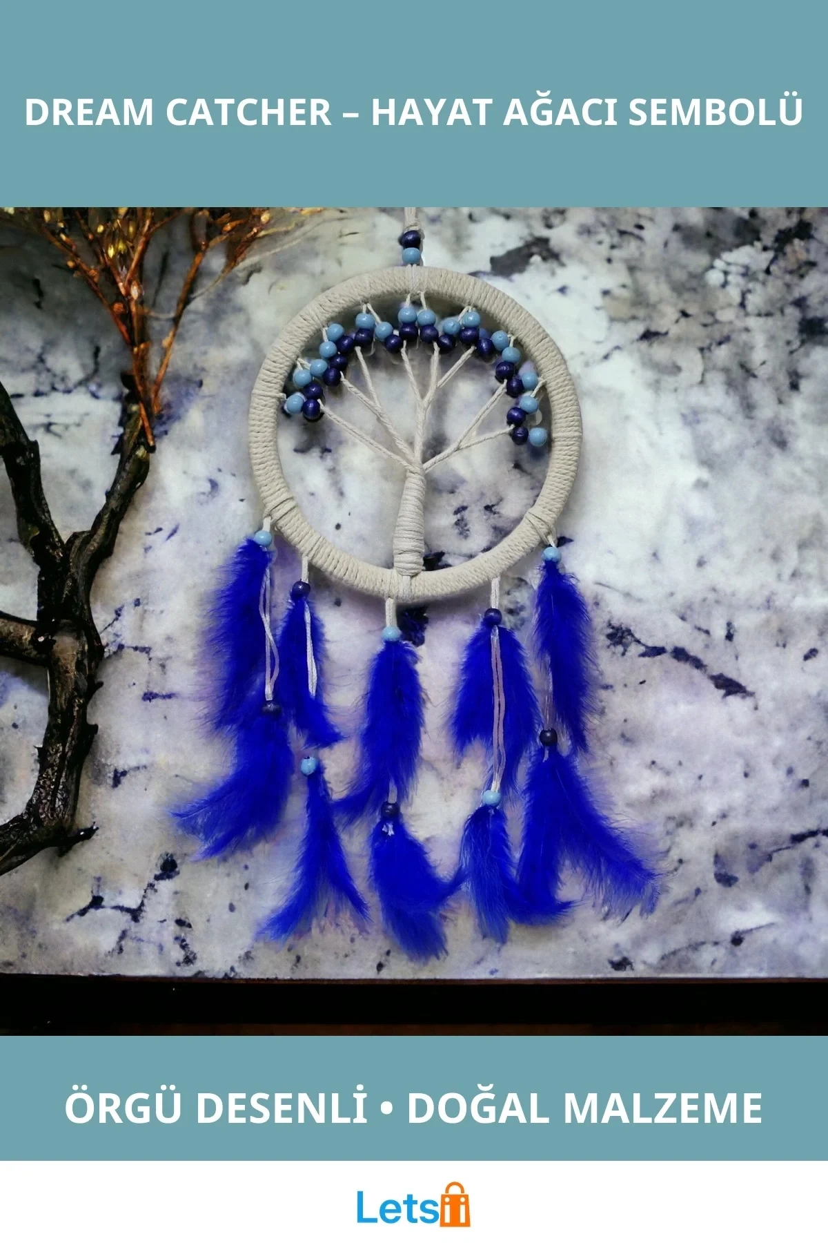 Rüya Kovan Hayat Ağacı Dream Catcher 57 cm Uzunluk 22 cm En