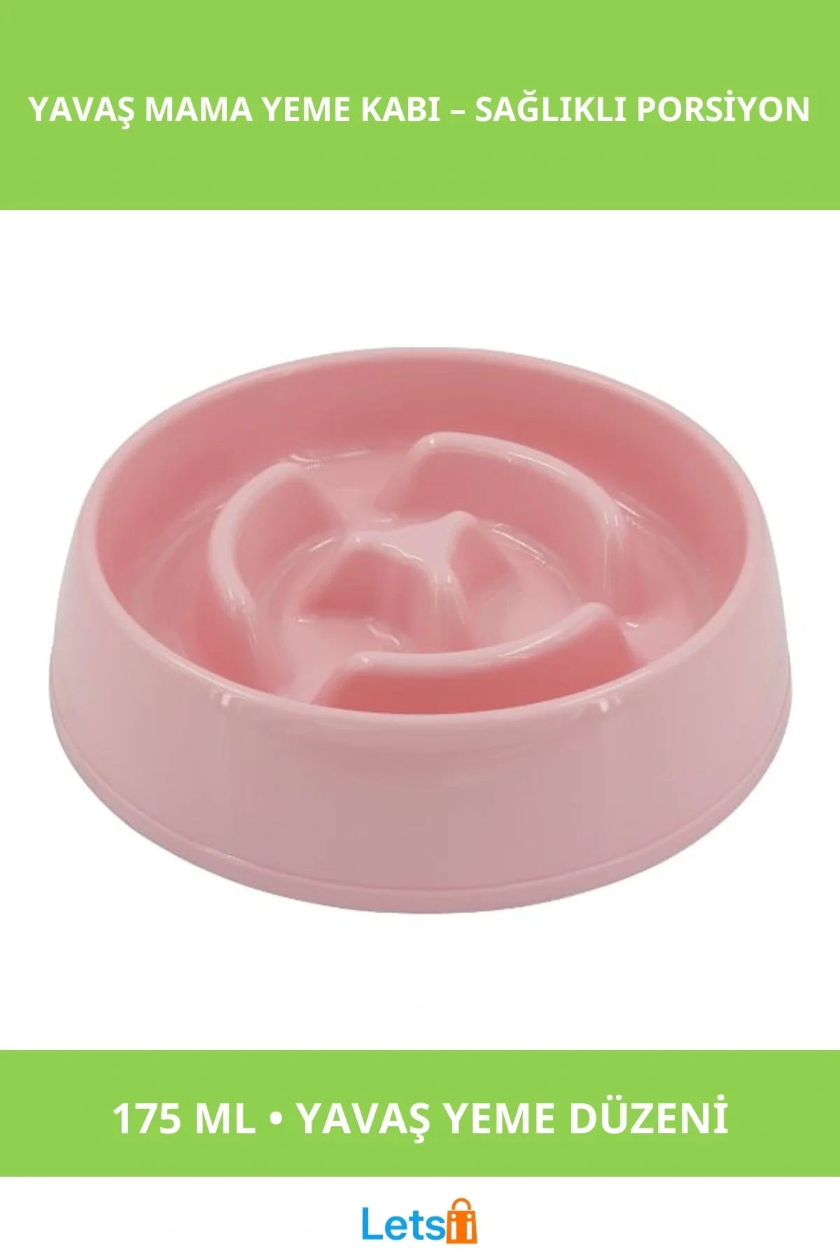 Sağlıklı Yavaş Yeme Kabı 175 ml Mor, Mavi, Yeşil, Pembe