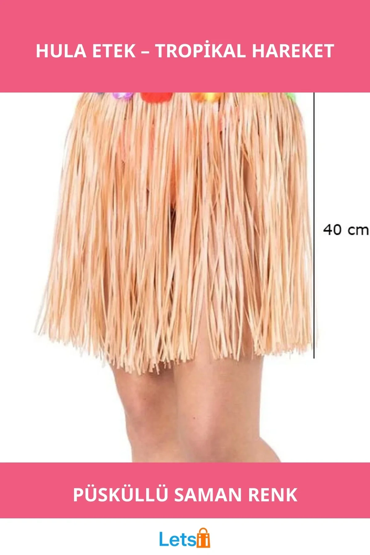 Saman Renk Püsküllü Hawaii Luau Hula Etek