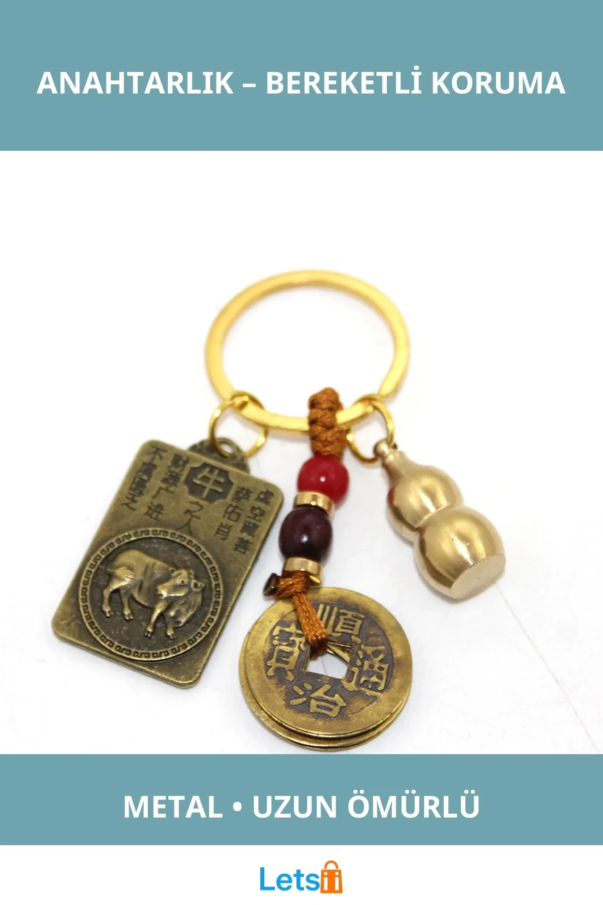 Şans Ve Bereket Sembollü Metal Anahtarlık