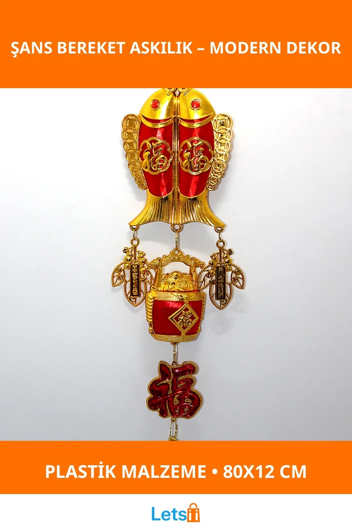 Şans ve Bereket Temalı Dayanıklı Plastik Askılık 80x12 cm