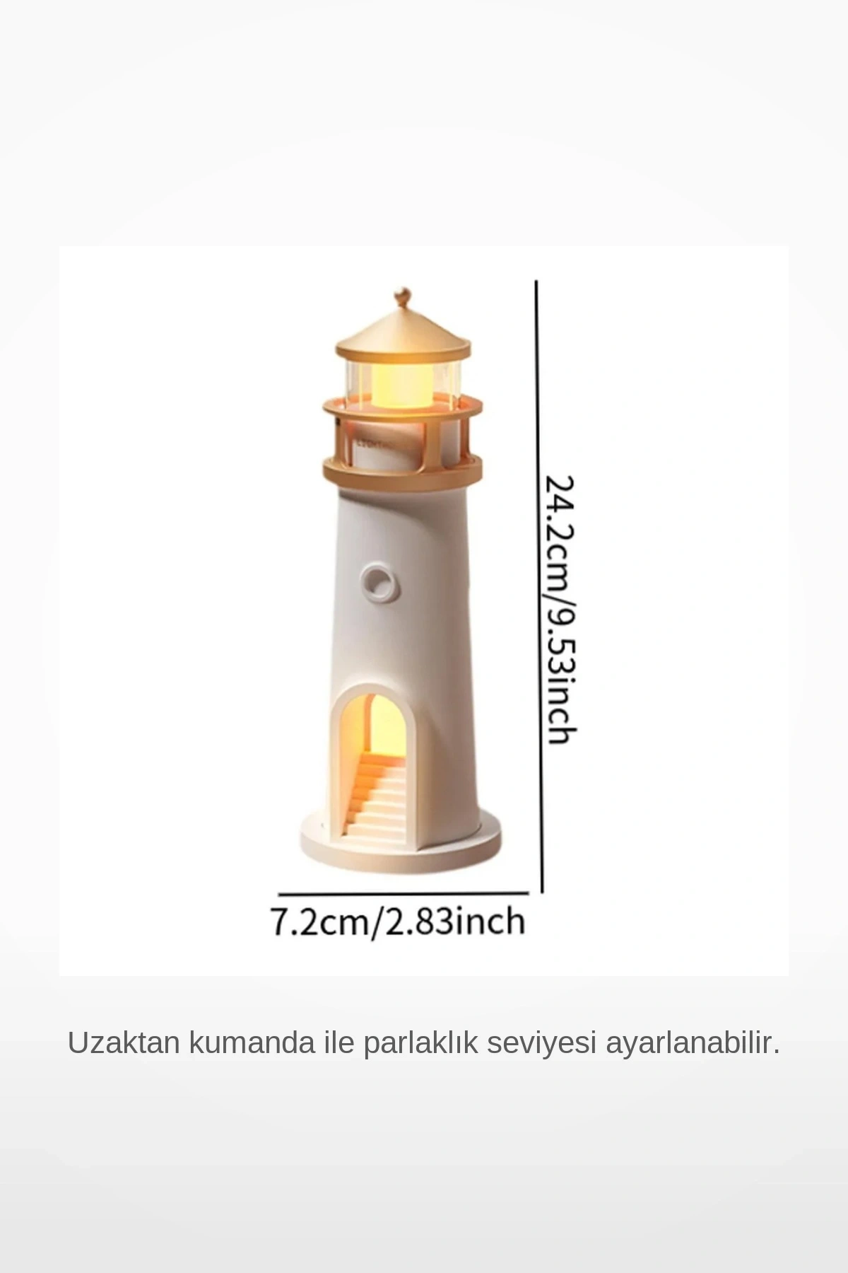 Şarj Edilebilir Deniz Feneri Projektör Gece Lambası Uzaktan Kumandalı 4 Parlaklık Seviyeli Zaman Ayarlı