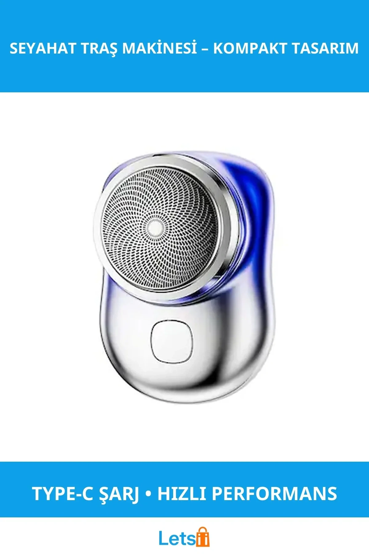 Şarjlı Mini Seyahat Traş Makinesi Suya Dayanıklı Kompakt Taşınabilir