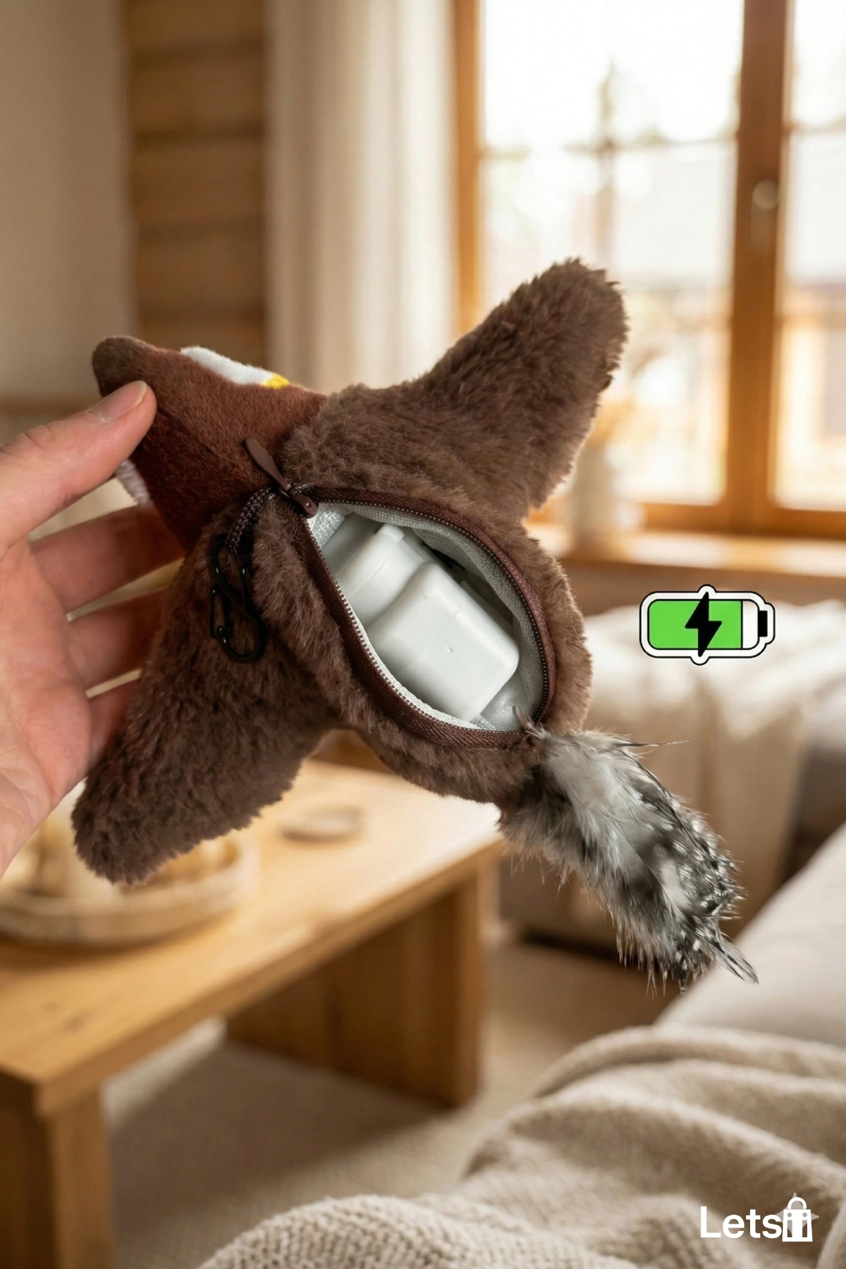 Şarjlı Peluş Uçan Kuş Oyuncak Kediler İçin Eğlenceli Av Aracı