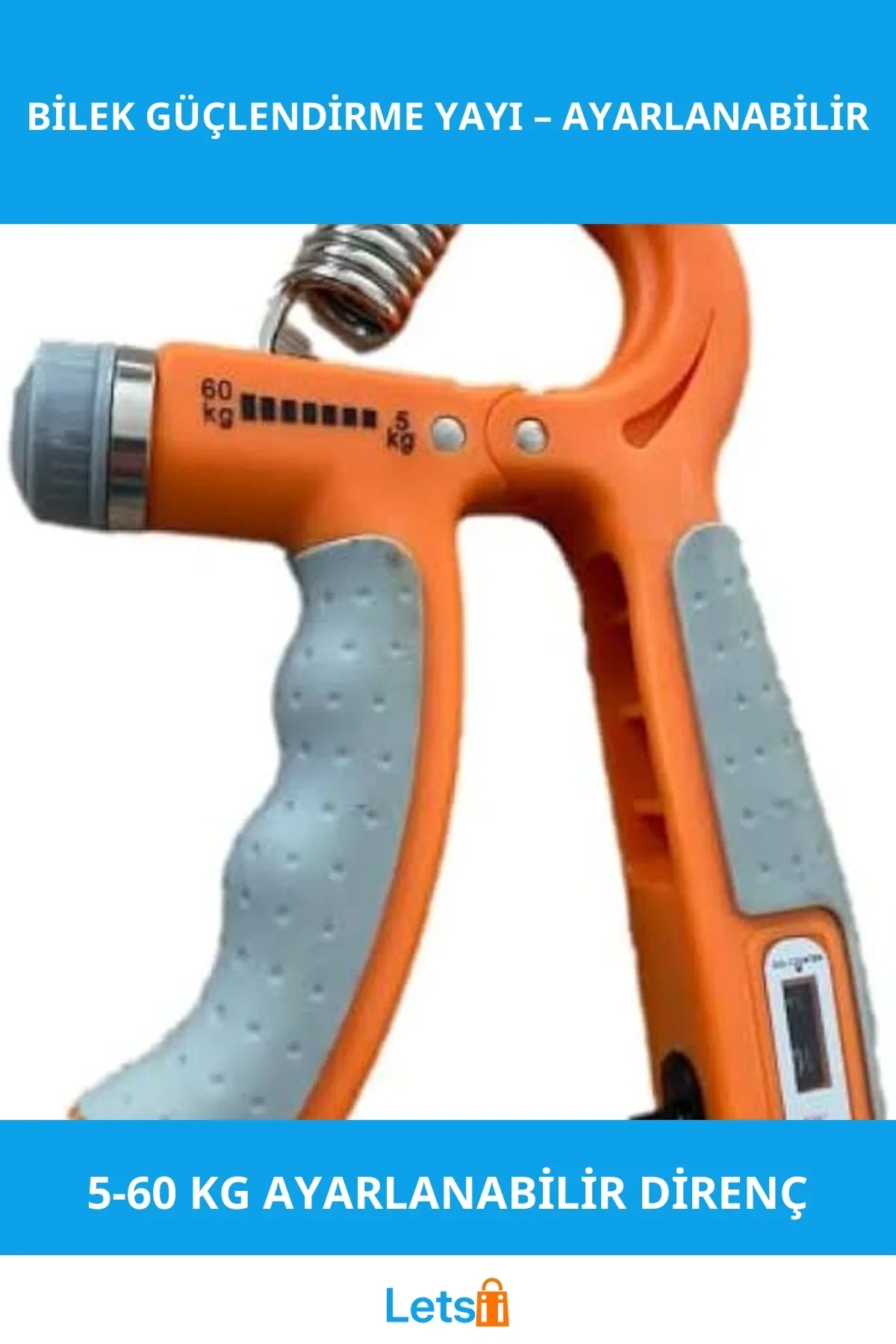 Sayaçlı Bilek Güçlendirme Yayı 5 60 Kg Ergonomik Tasarım