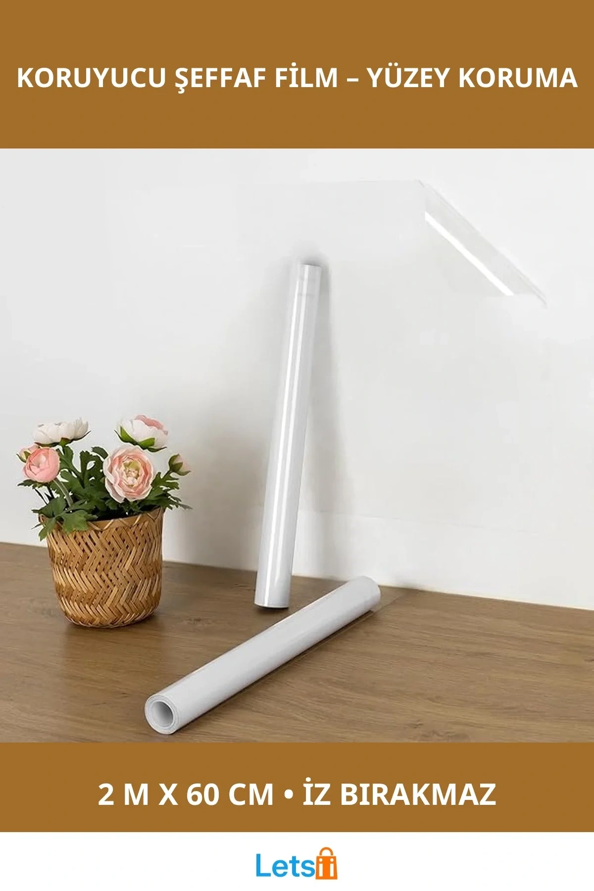 Şeffaf Eşya Koruyucu Film 2 Metre x 60 Cm Su Geçirmez