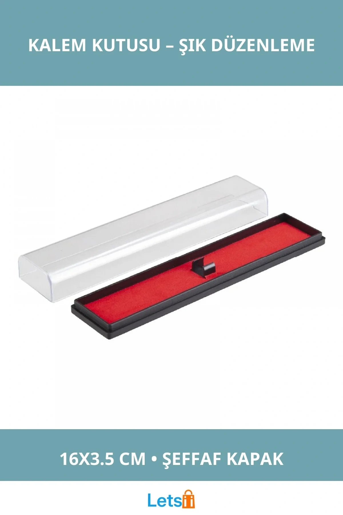 Şeffaf Kapaklı Dayanıklı Plastik Hediyelik Kalem Kutusu 16 cm