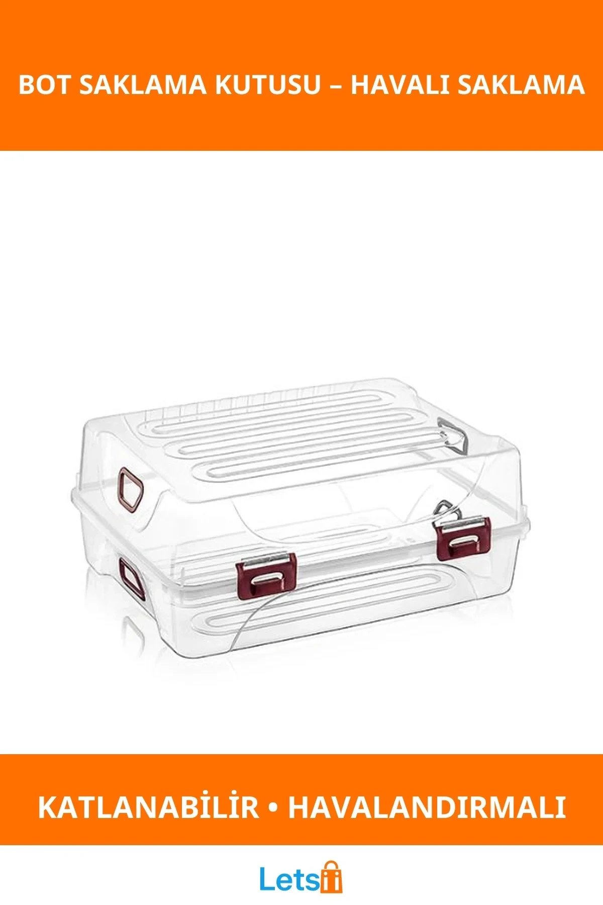 Şeffaf Katlanabilir Plastik Bot Saklama Kutusu