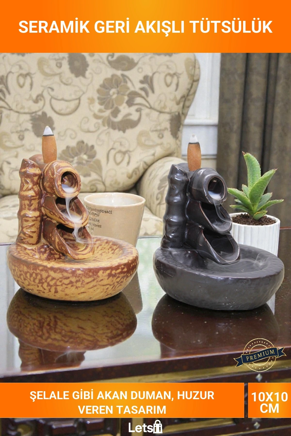 Seramik Geri Akışlı Şelale Tütsülük