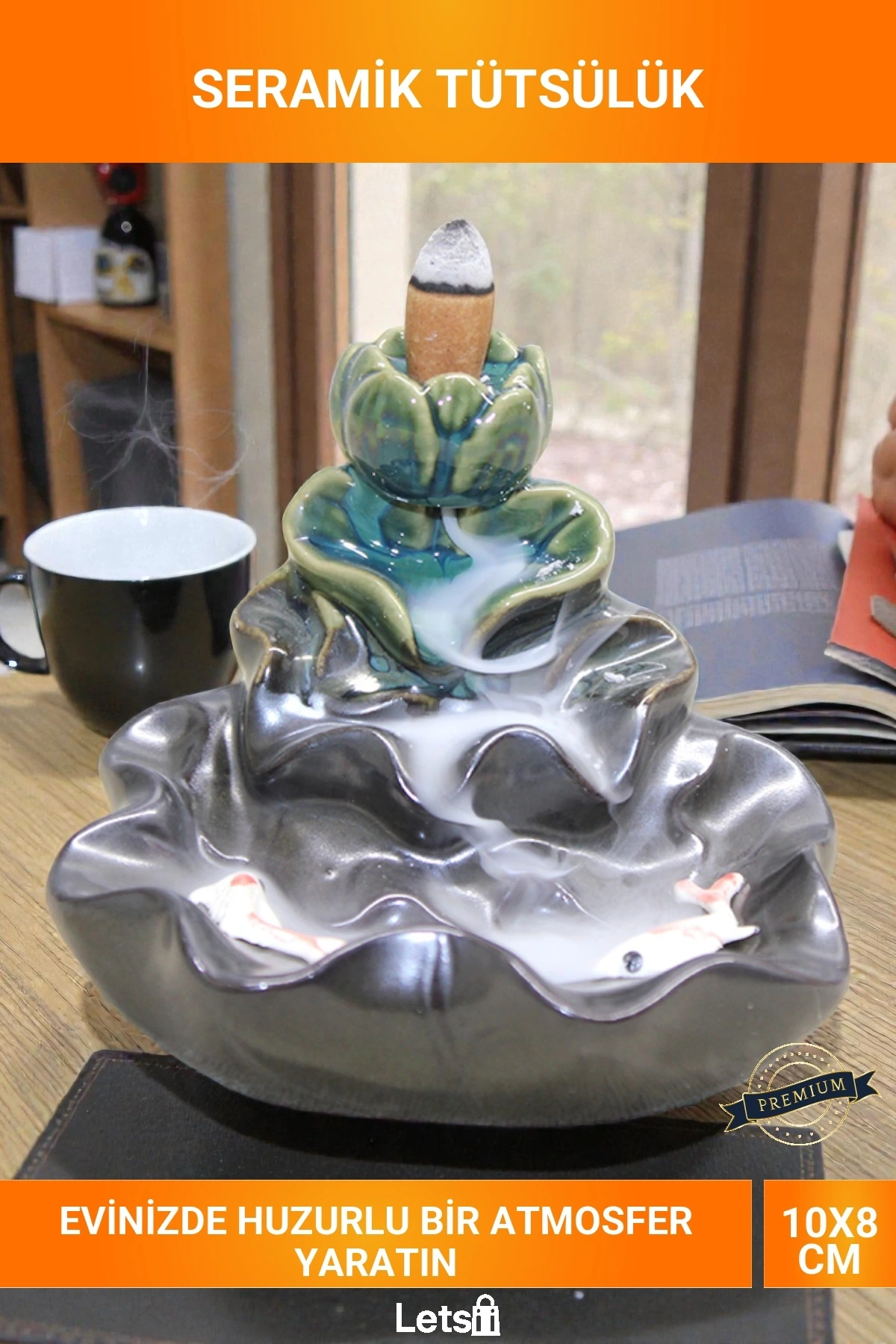 Seramik Geri Akışlı Şelale Tütsülük Model 6