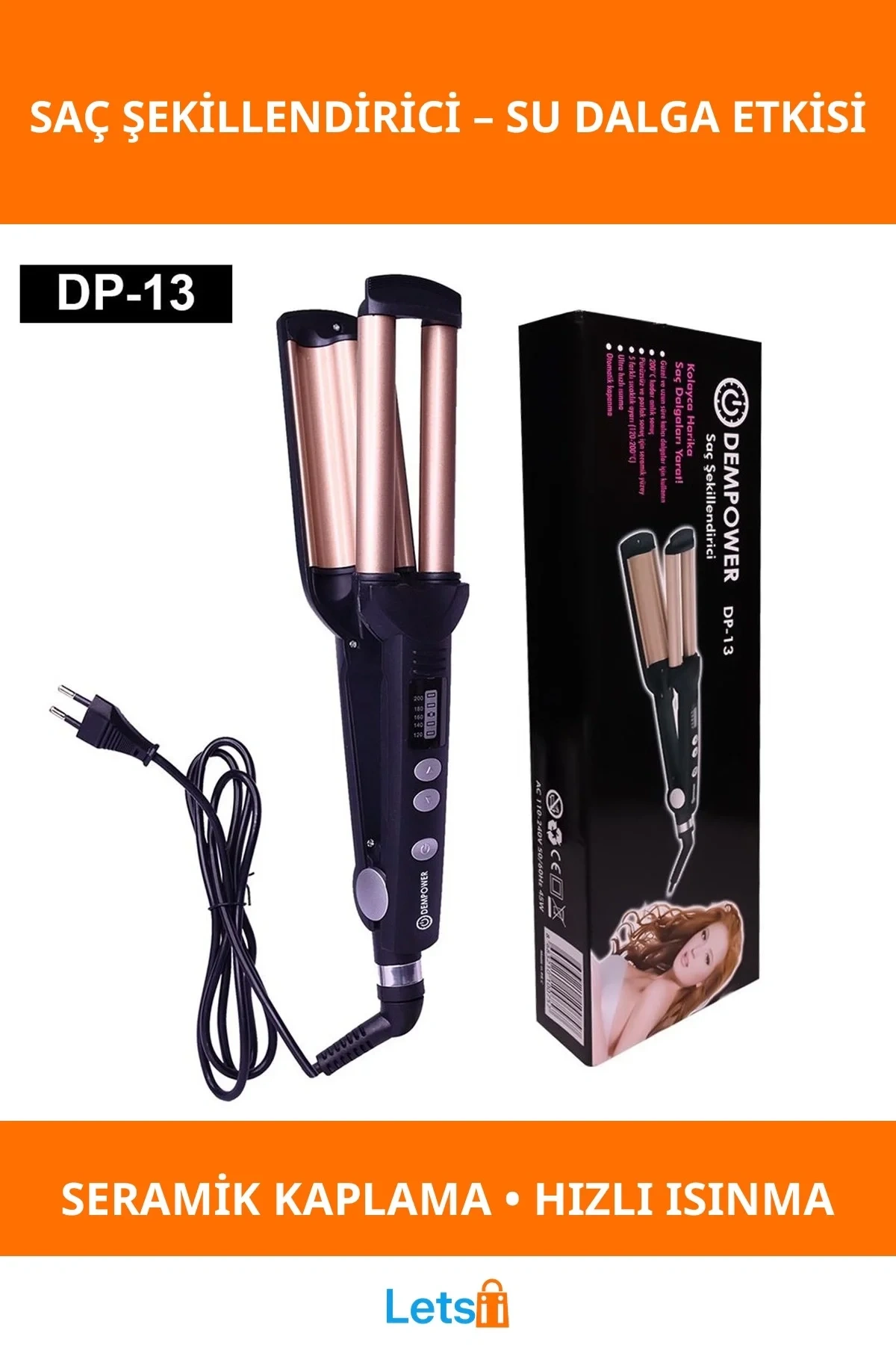 Seramik Kaplamalı Su Dalgası Saç Şekillendirici DemPower DP 13