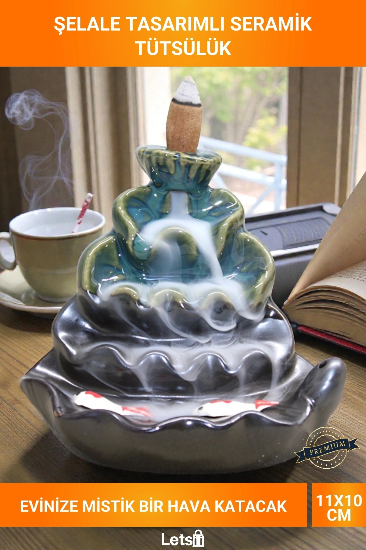 Seramik Şelale Tasarımlı Geri Akış Tütsülük