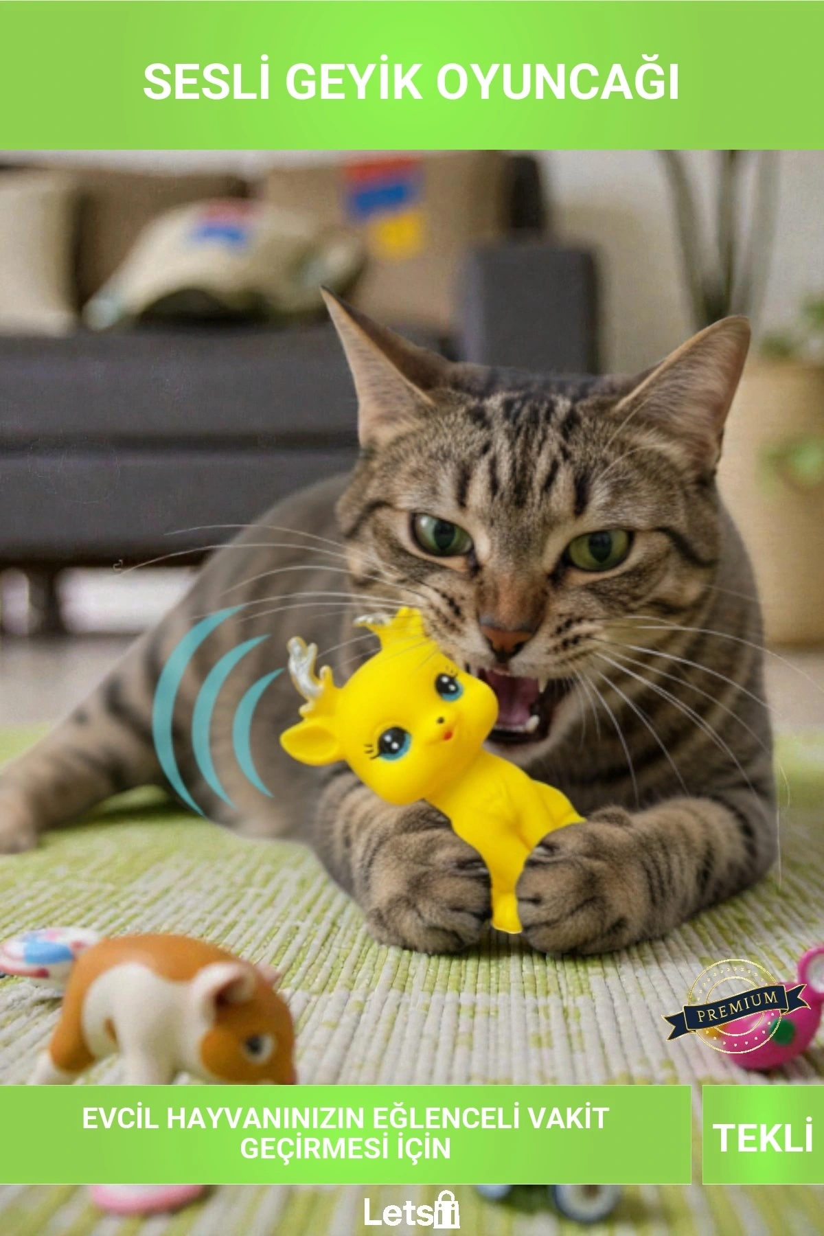 Sesli Geyik Tasarımlı Eğlenceli Evcil Hayvan Oyuncağı