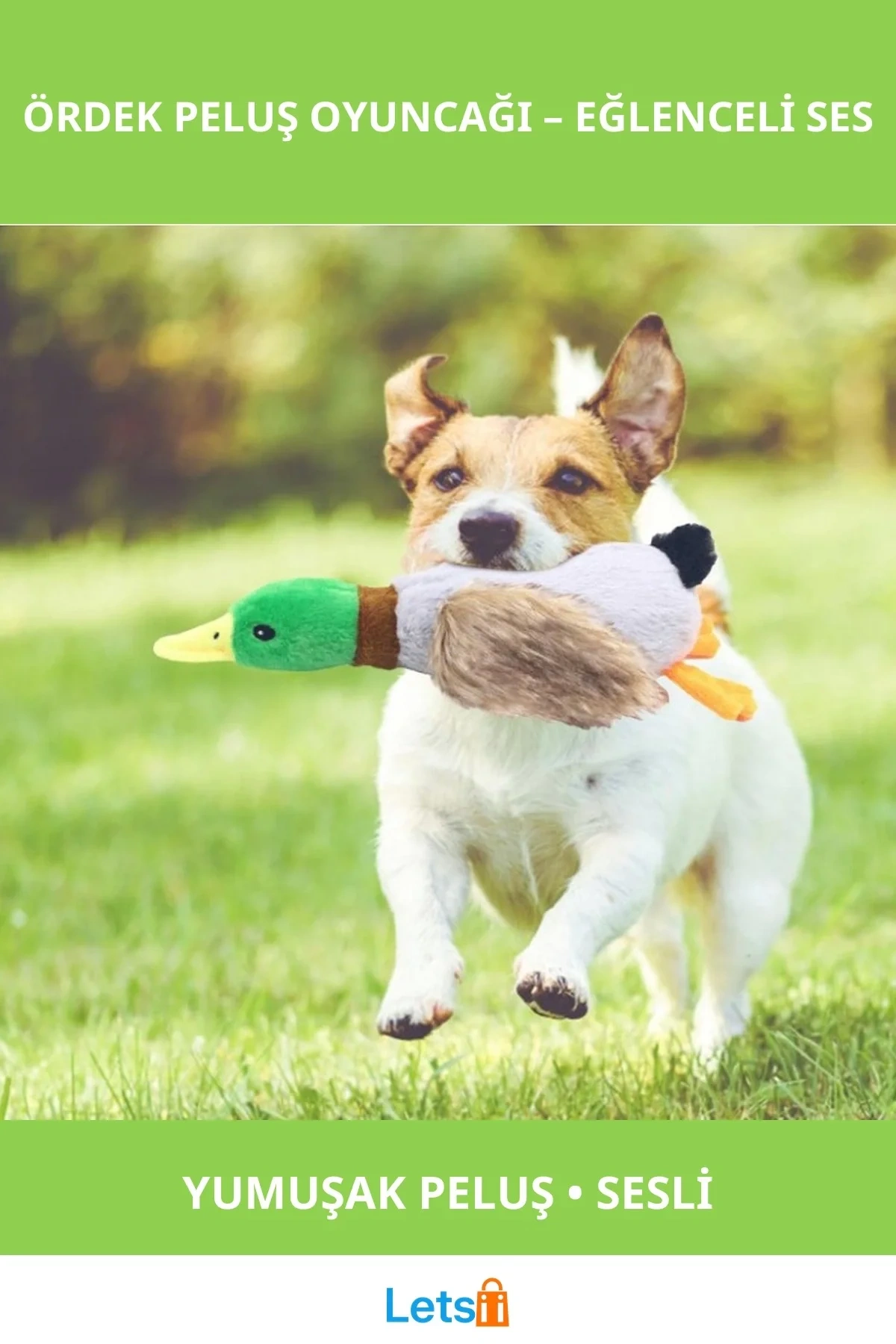 Sesli Ördek Şekilli Dayanıklı Peluş Köpek Oyuncağı