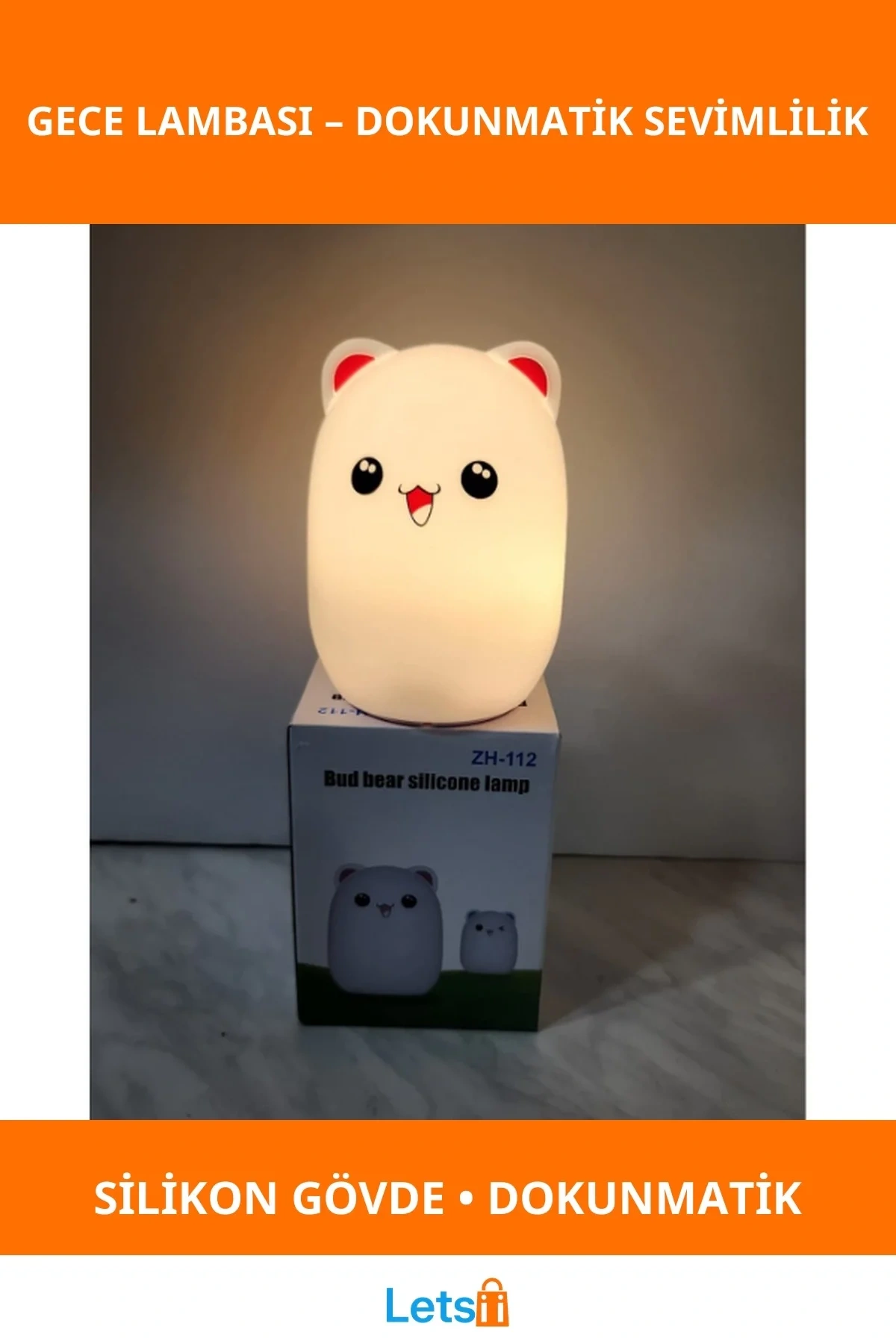 Sevimli Ayıcık Tasarımlı Şarjlı Gece Lambası