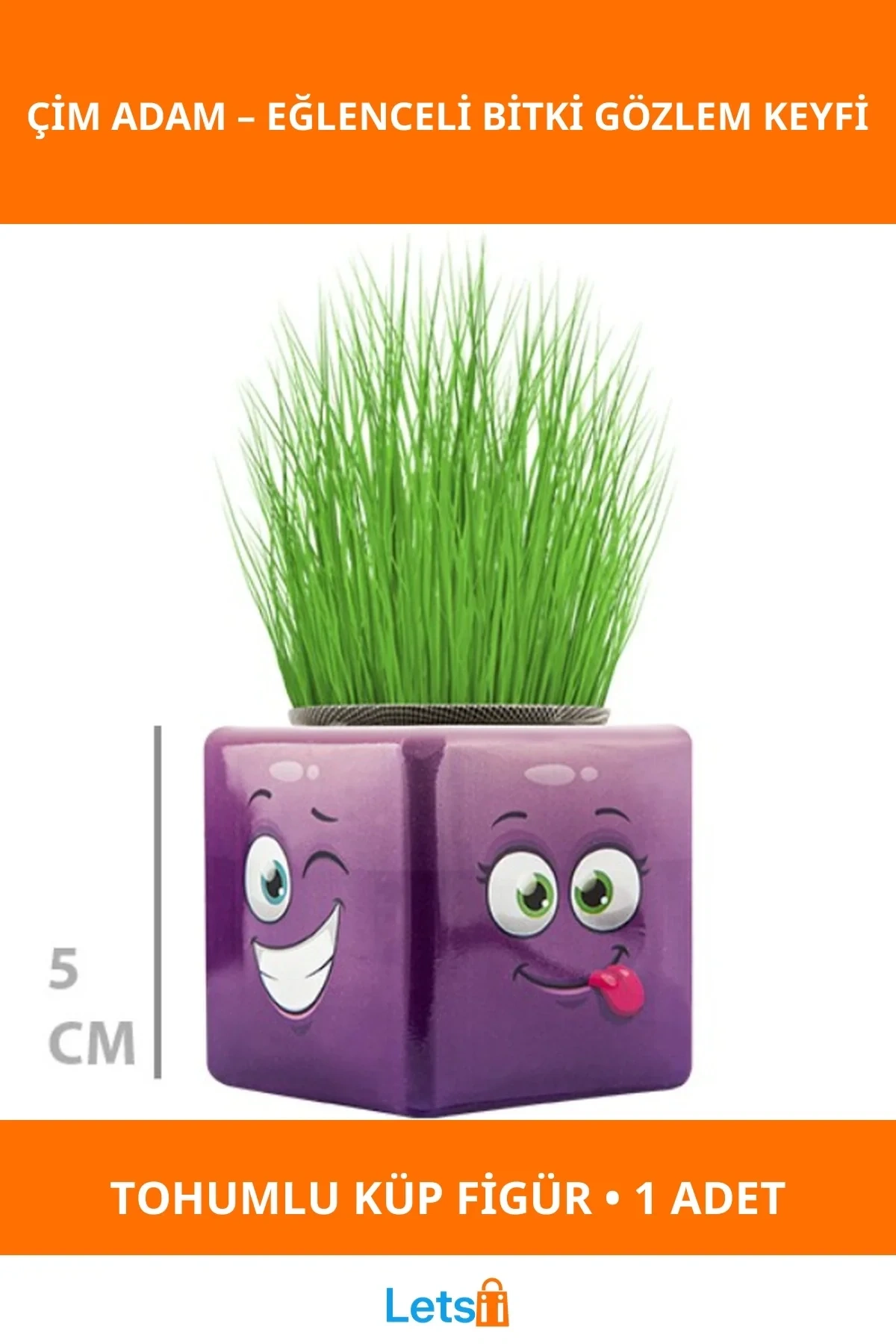 Sevimli Çim Adam Mini Küp Emoji Figürü 1 Adet