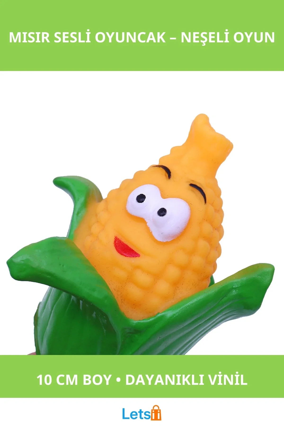 Sevimli Mısır Sesli Köpek Oyuncağı 10 cm Dayanıklı Vinil